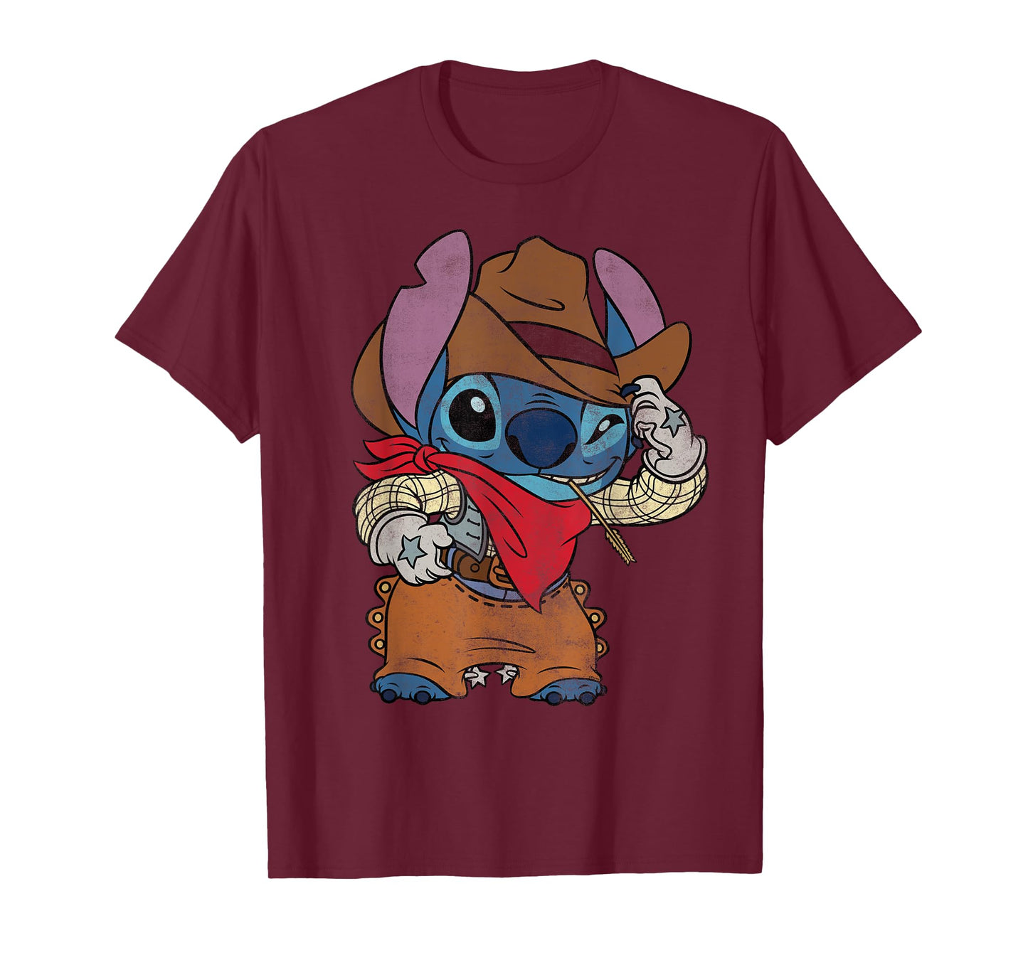 Disney Stitch Cowboy Costume Western Vintage Look T-Shirt