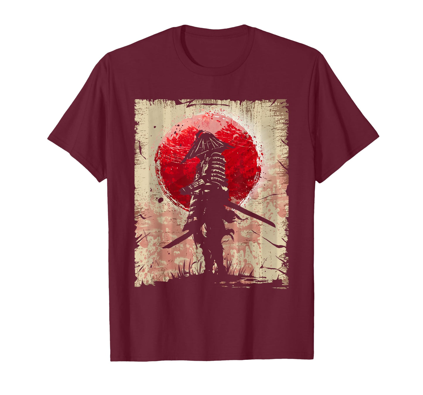 Japanese Art Samurai Vintage Fighter Retro Design T-Shirt