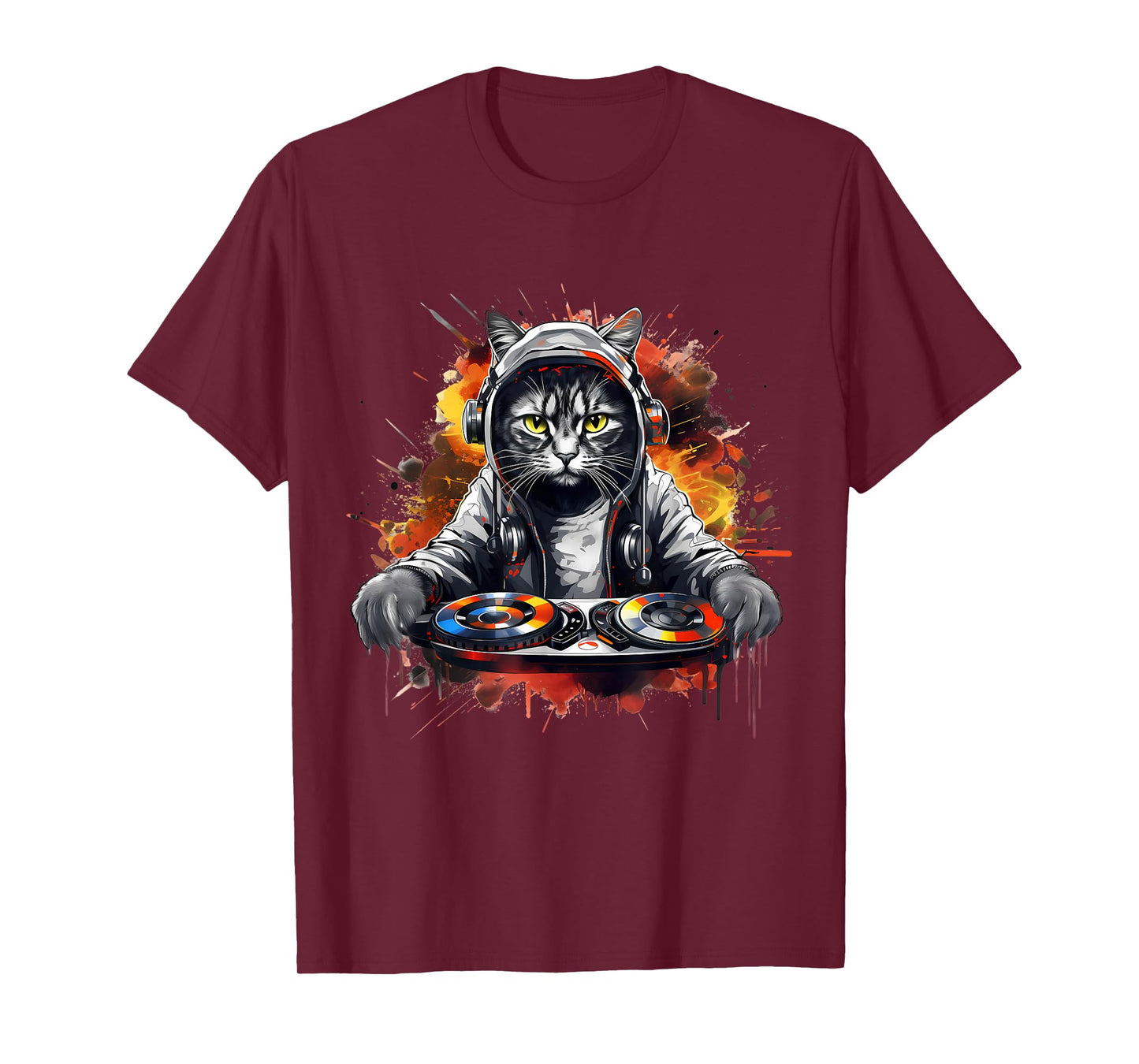 DJ Cat Turntable Disc Jockey Animal Music Dance DJ Mixer T-Shirt