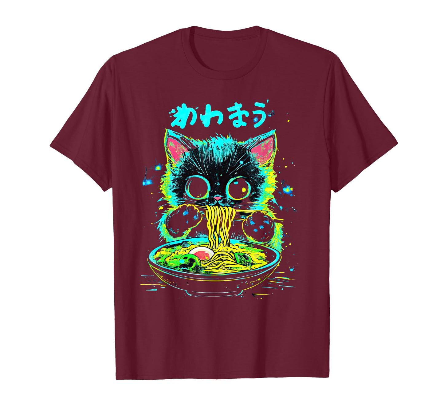 Anime Ramen Cat Japanese Retro Noodles Aesthetic Kawaii Cat T-Shirt