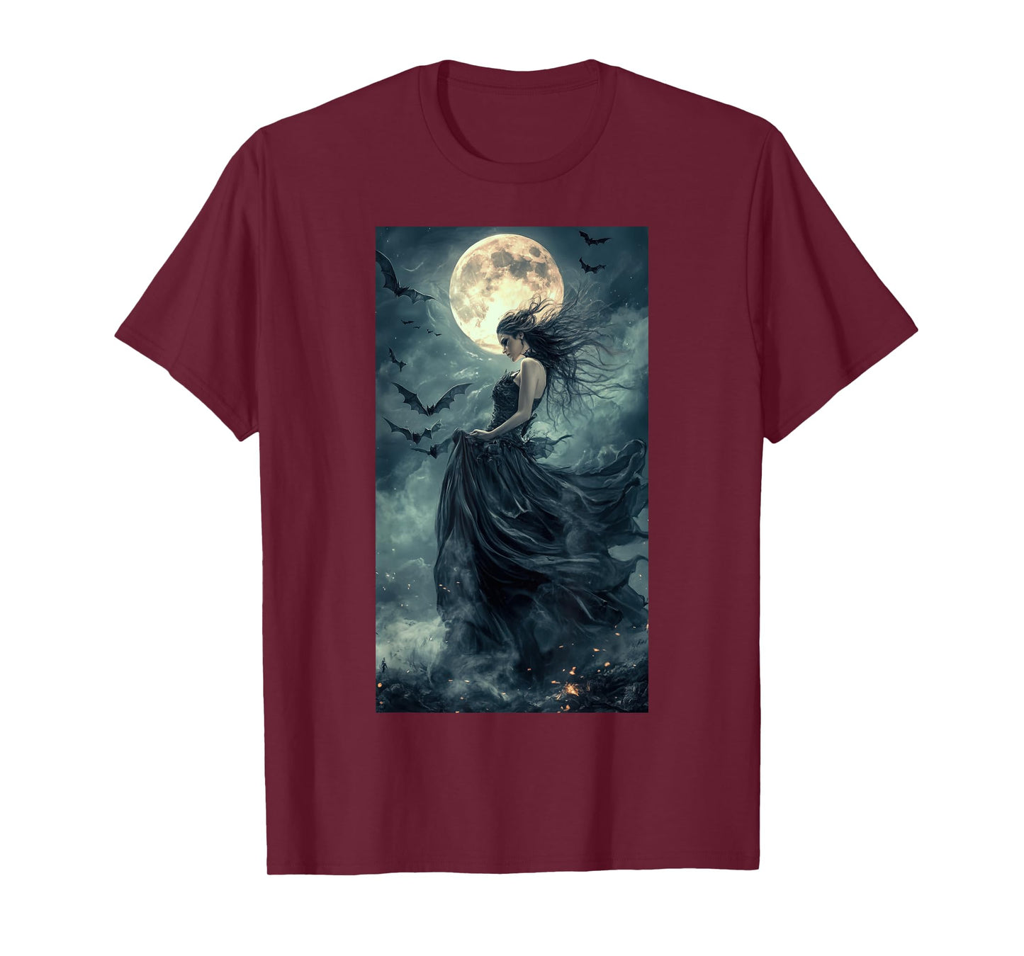 Beautiful Witch Gothic Fantasy Vampire Moonlight T-Shirt