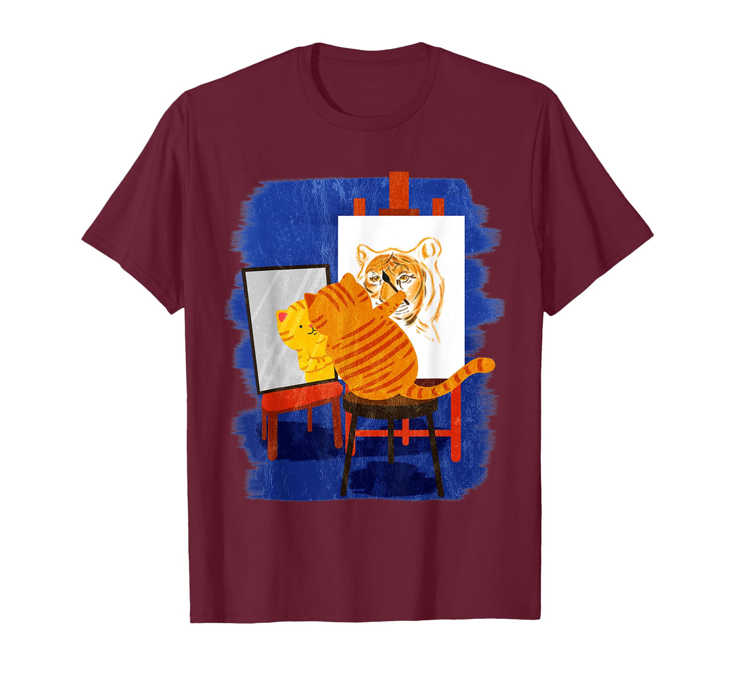 Cute Artistic Cat - Cute Cat Painting Lion Art T-Shirt