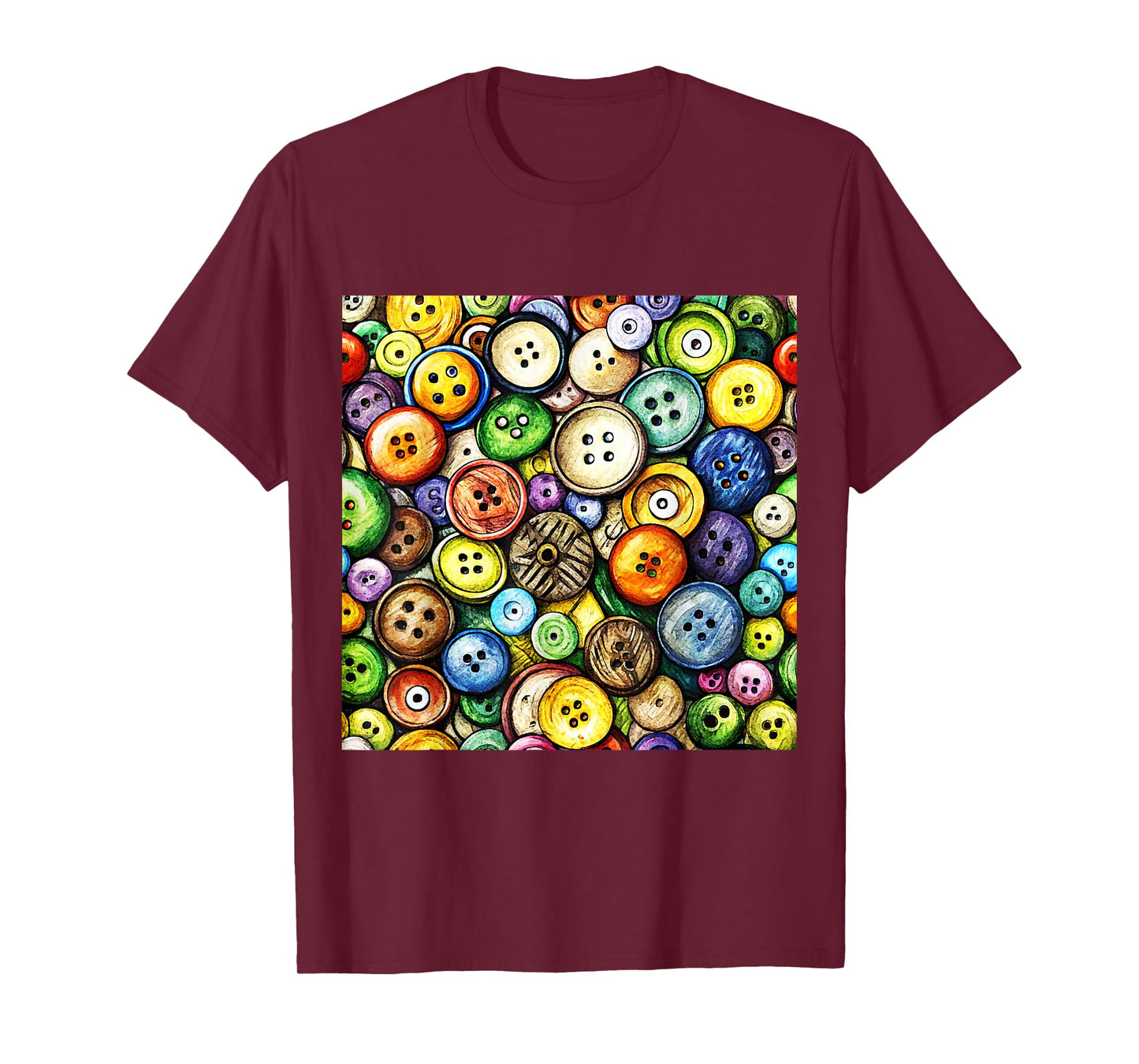 MULTICOLOR BUTTON PATTERN T-Shirt