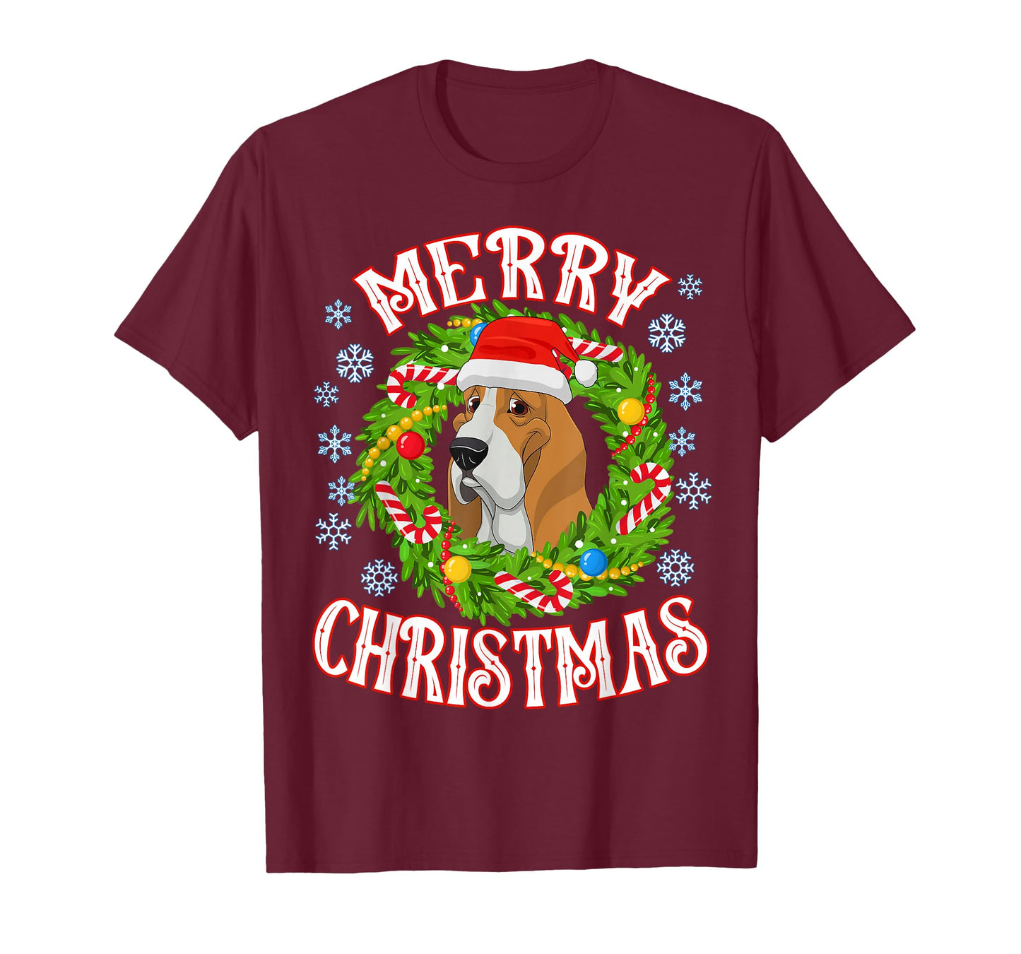 Basset Hound Santa Doggy Christmas Spirit Of Holiday T-Shirt