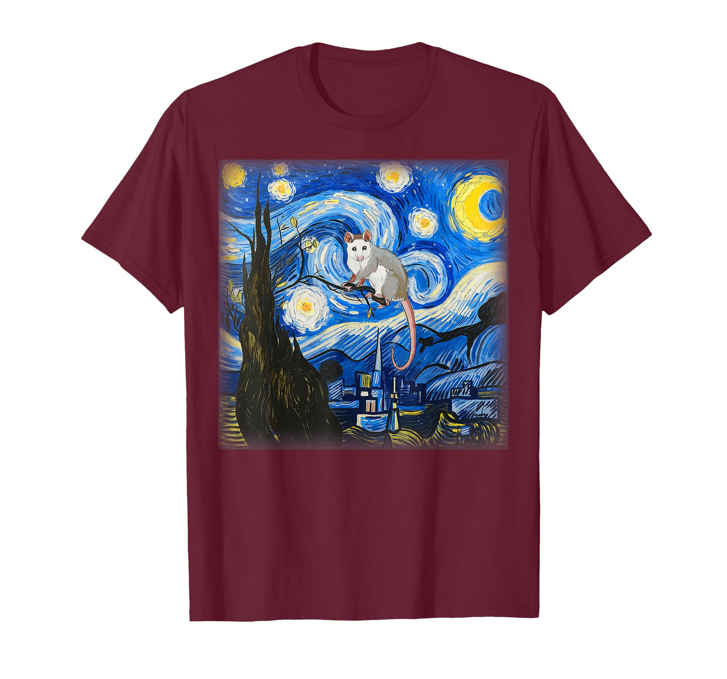Starry Night Opossum Van Gogh Possum Rodent Gifts Animal T-Shirt