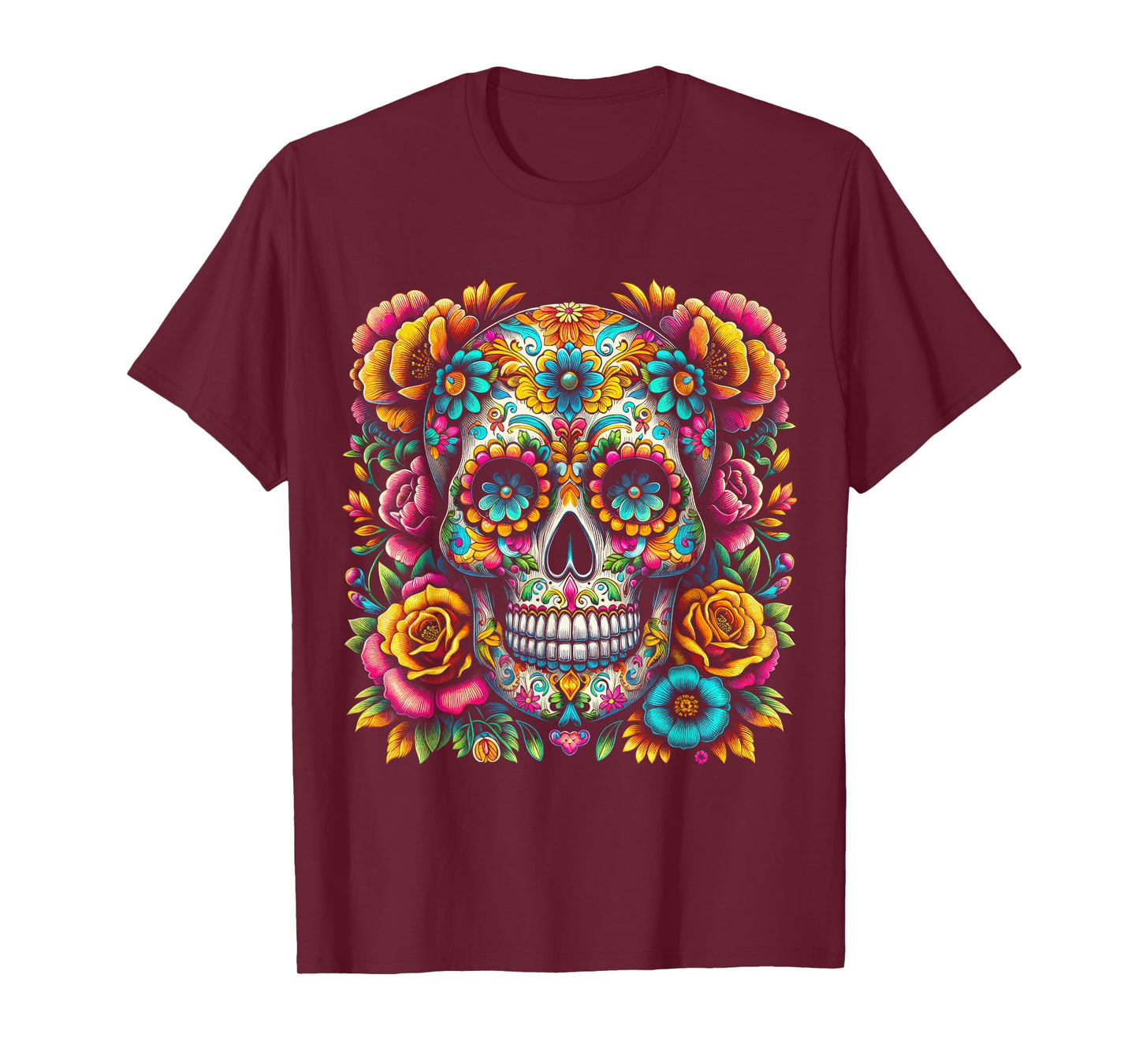 De Los Muertos Day of the Dead Sugar Skull Halloween Women T-Shirt