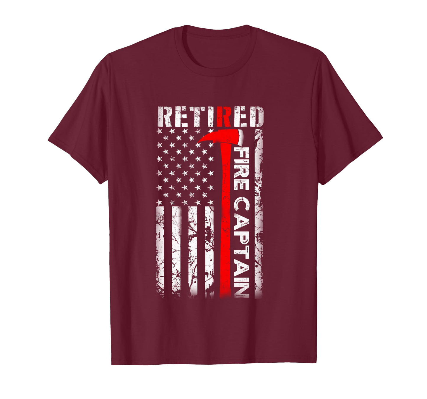 Retired Firefighter Fire Captain Retirement UAS flag Gifts Long Sleeve T-Shirt