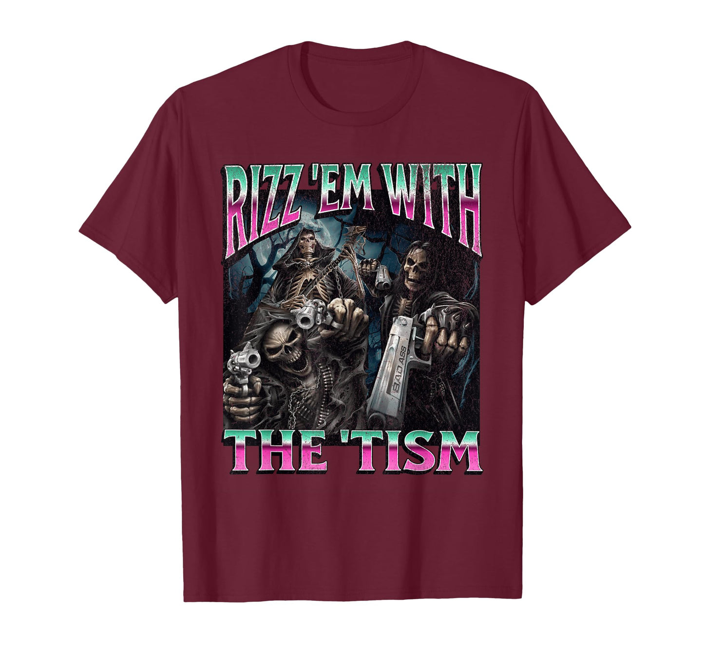 Rizz'em With The 'Tism Funny Hard Skeleton Meme Bootleg T-Shirt