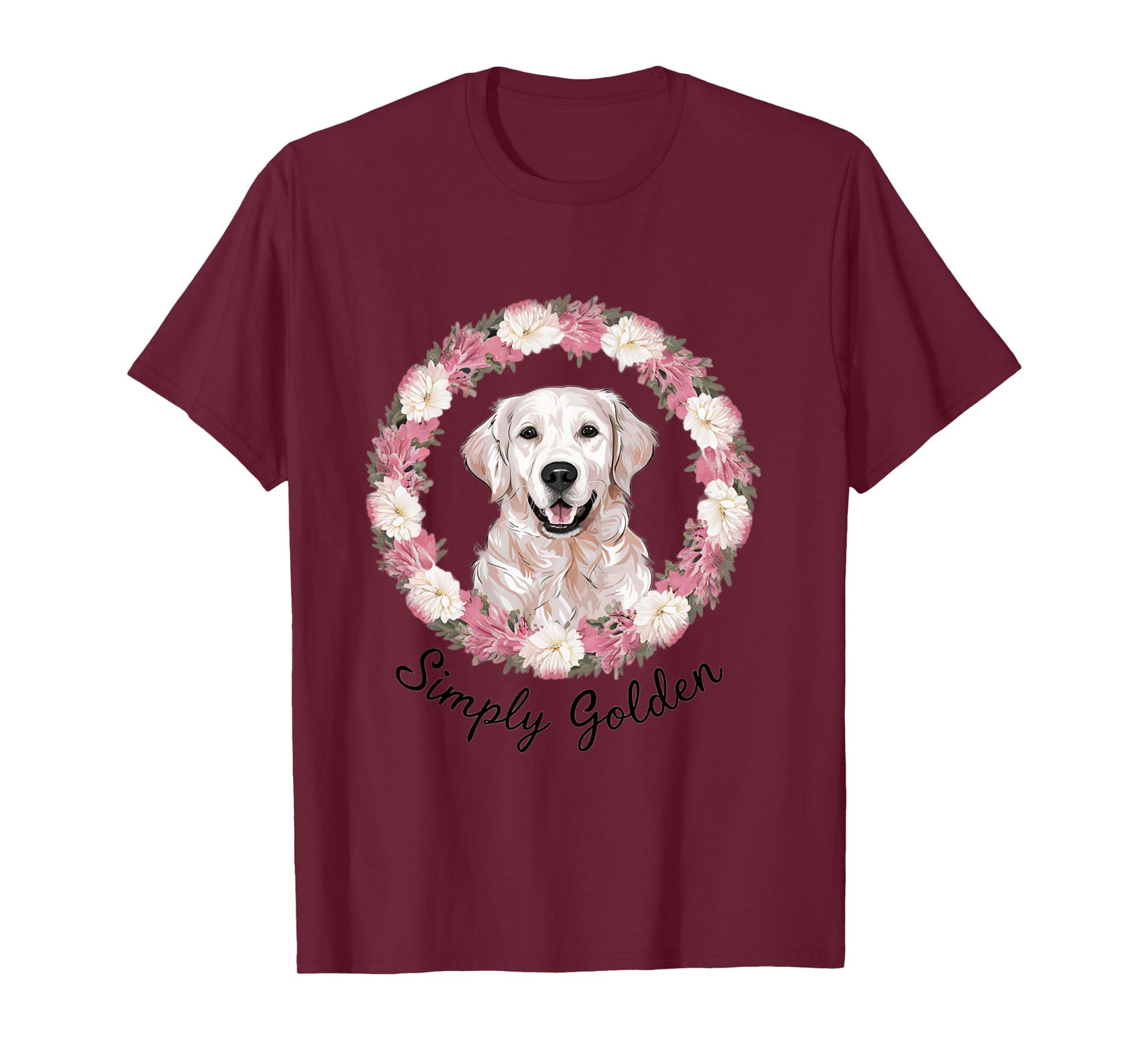 White English Cream Golden Retriever Cute 'Simply Golden' Long Sleeve T-Shirt