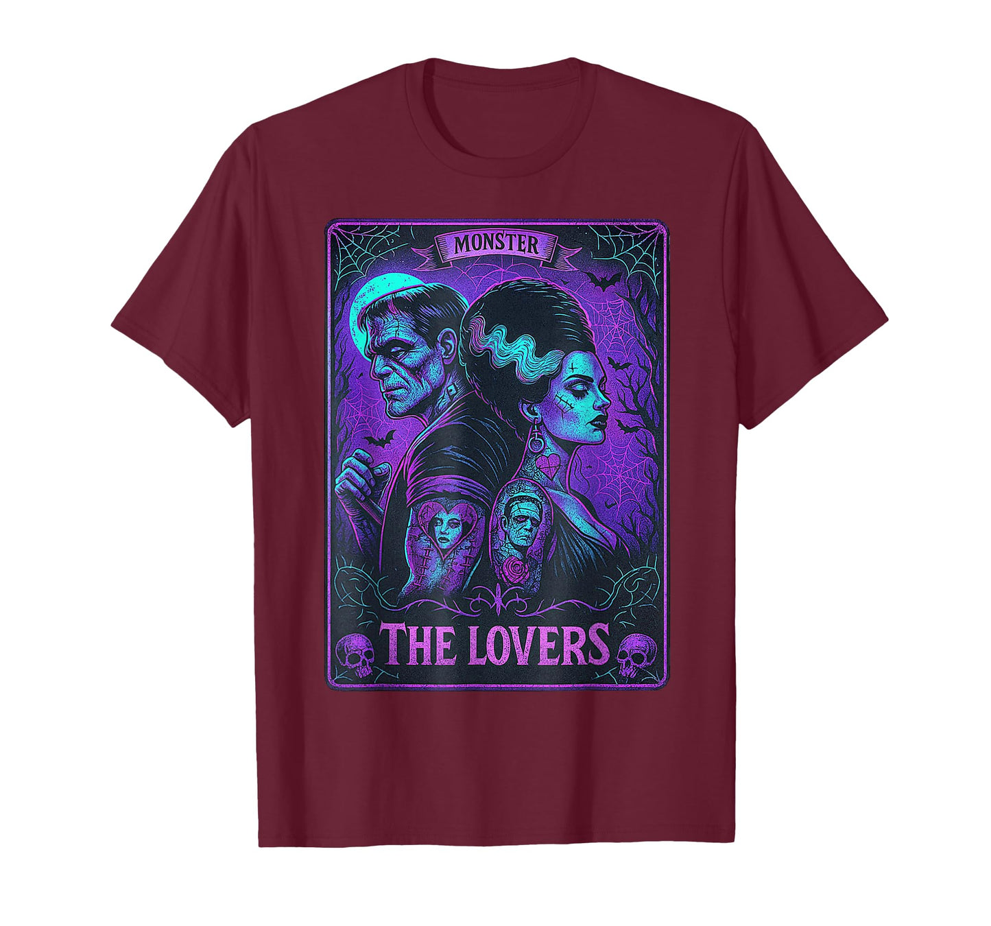 The Monster Frankenstein And Bride The Lovers Tarot Card T-Shirt