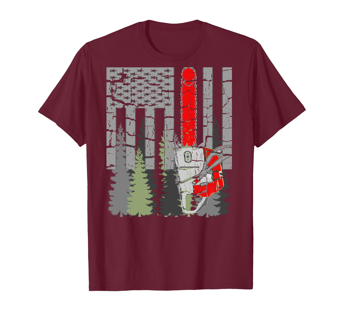 Thin Red Line Chainsaw and Woods Tshirt