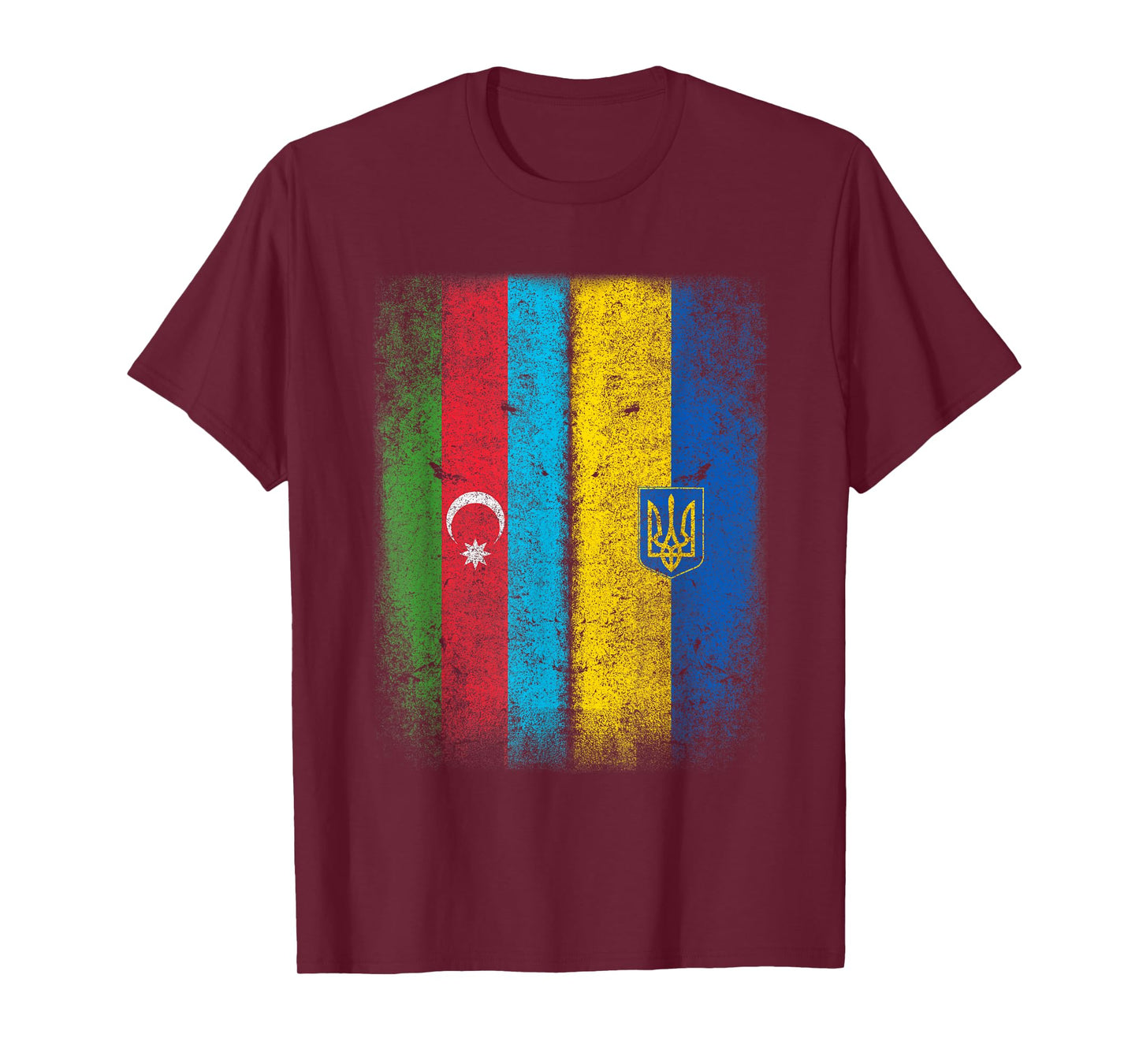 Vintage Azerbaijan Ukraine Flag T-Shirt