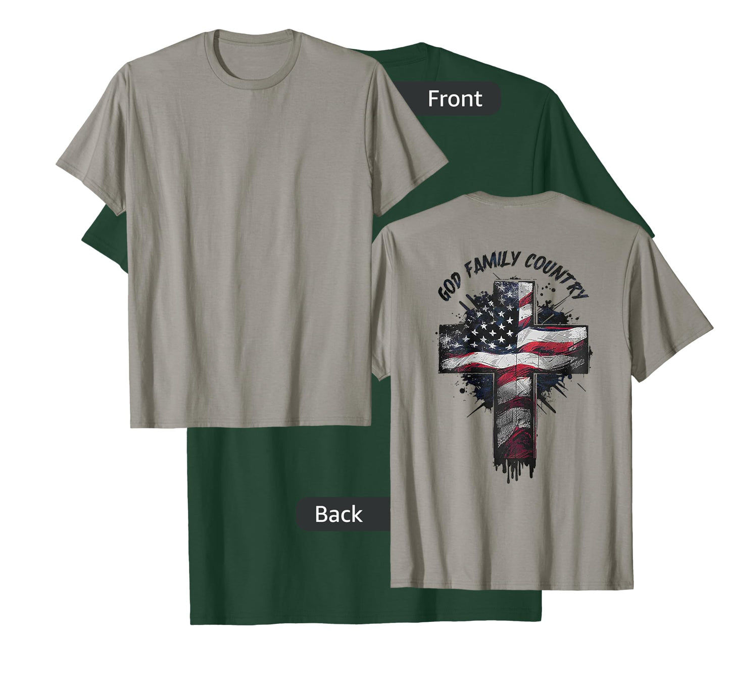 God Family Country (on back) T-Shirt