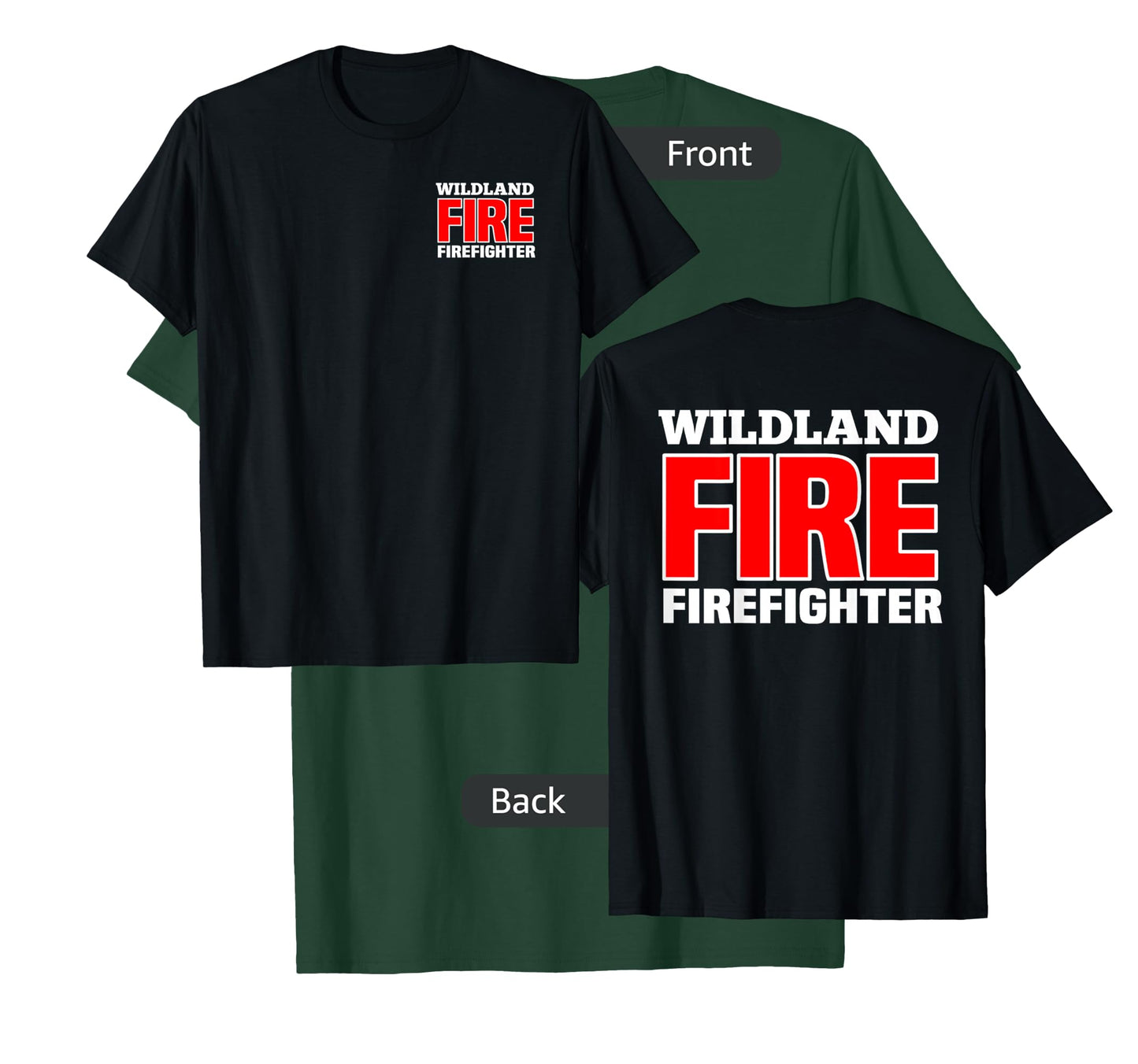 Wildland Fire Rescue Department Firefighters Firemen Uniform T-Shirt Small