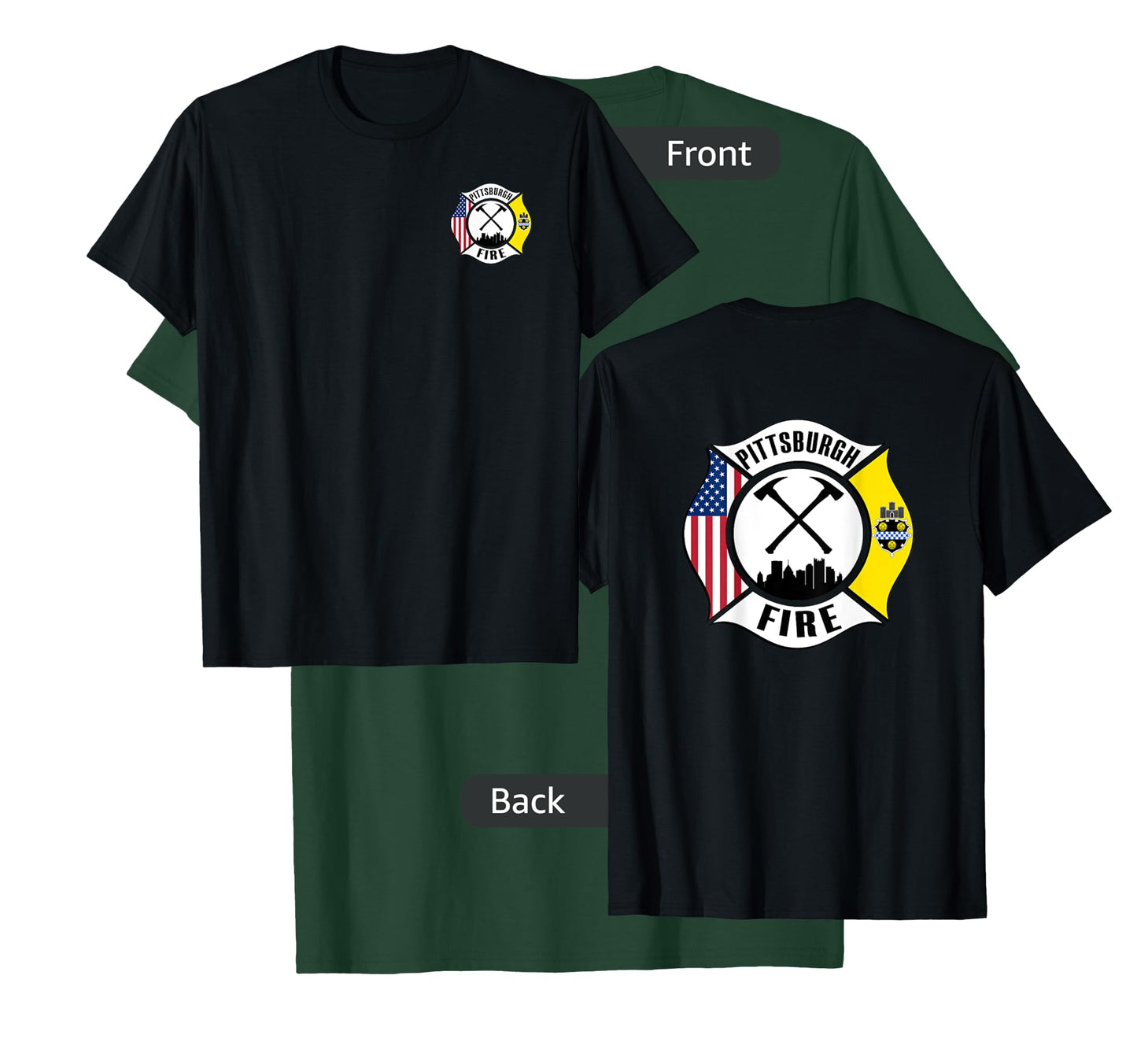 Pittsburgh Fire Bureau Pennsylvania Fireman Rescue Red Line T-Shirt