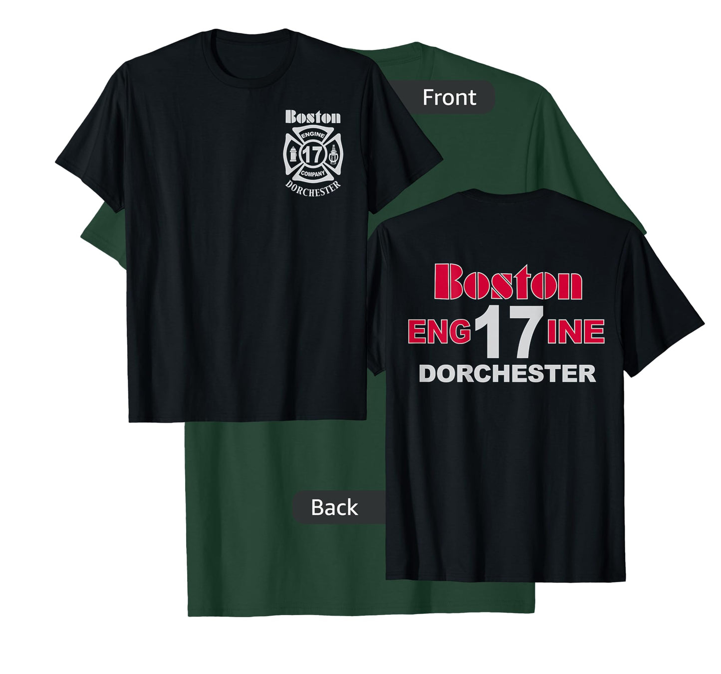 Boston Fire Department Engine 17 Dorchester - Light Graphics T-Shirt