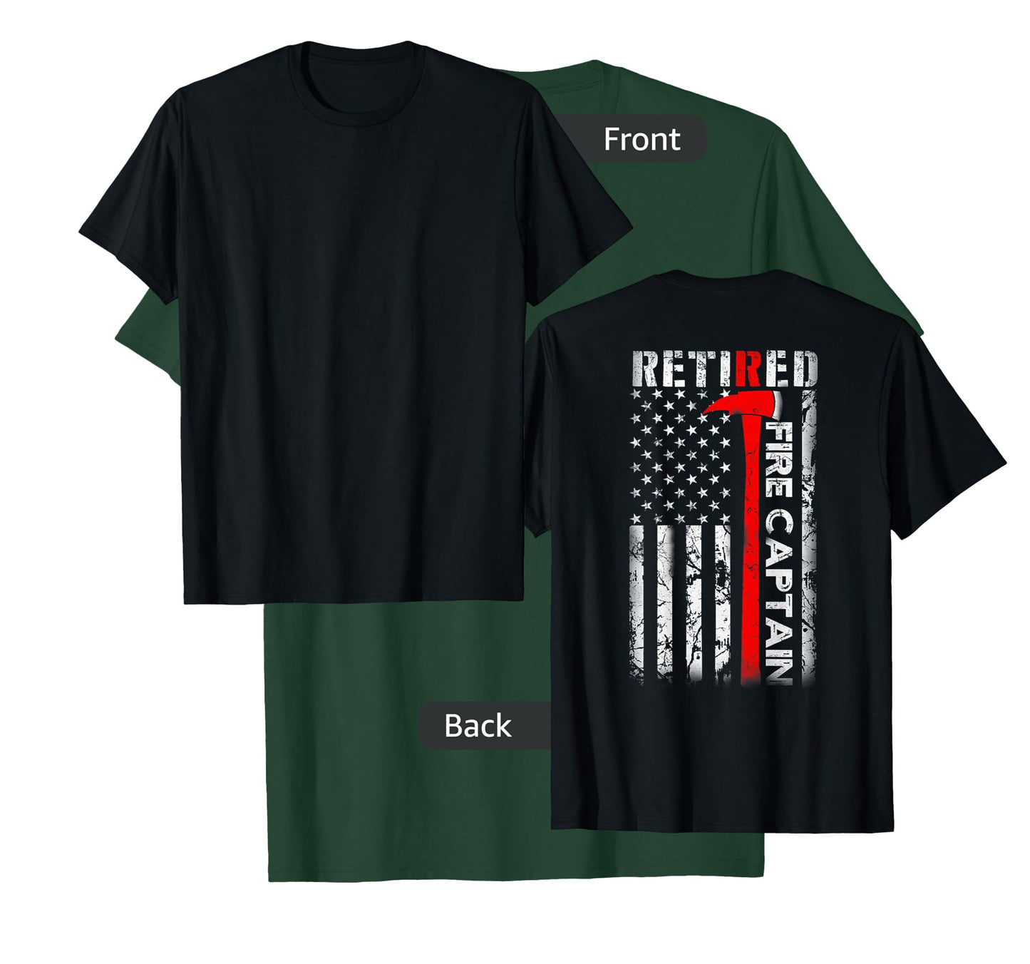 Retired Firefighter Fire Captain Retirement UAS flag Gifts T-Shirt