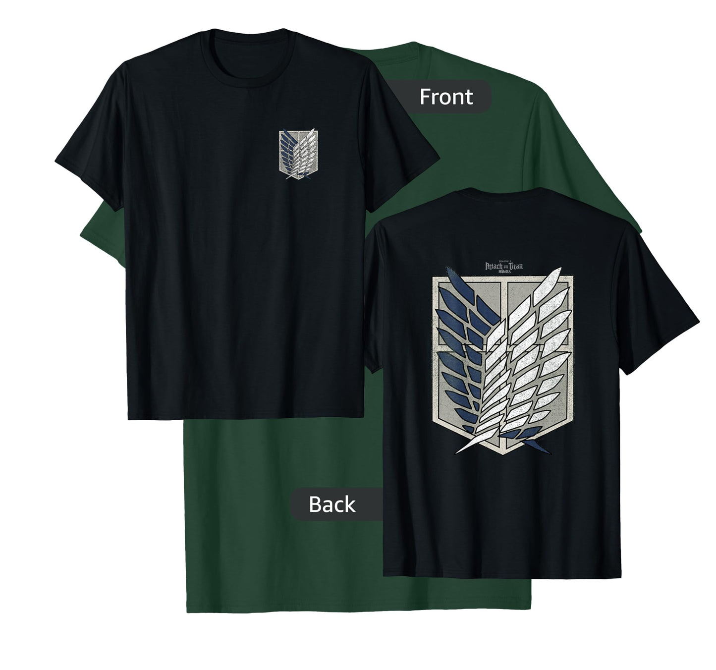 Attack on Titan Season 3 Scout Regiment Emblem Front Back T-Shirt