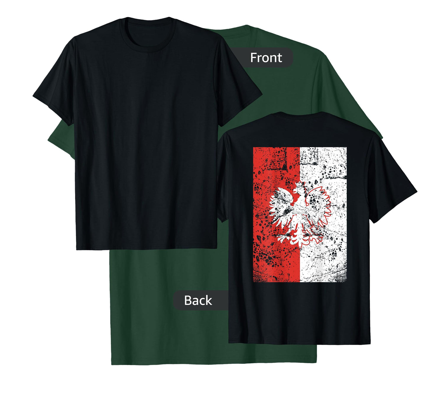 Poland Flag Vintage Big Polska Eagle Polish Pride Country T-Shirt