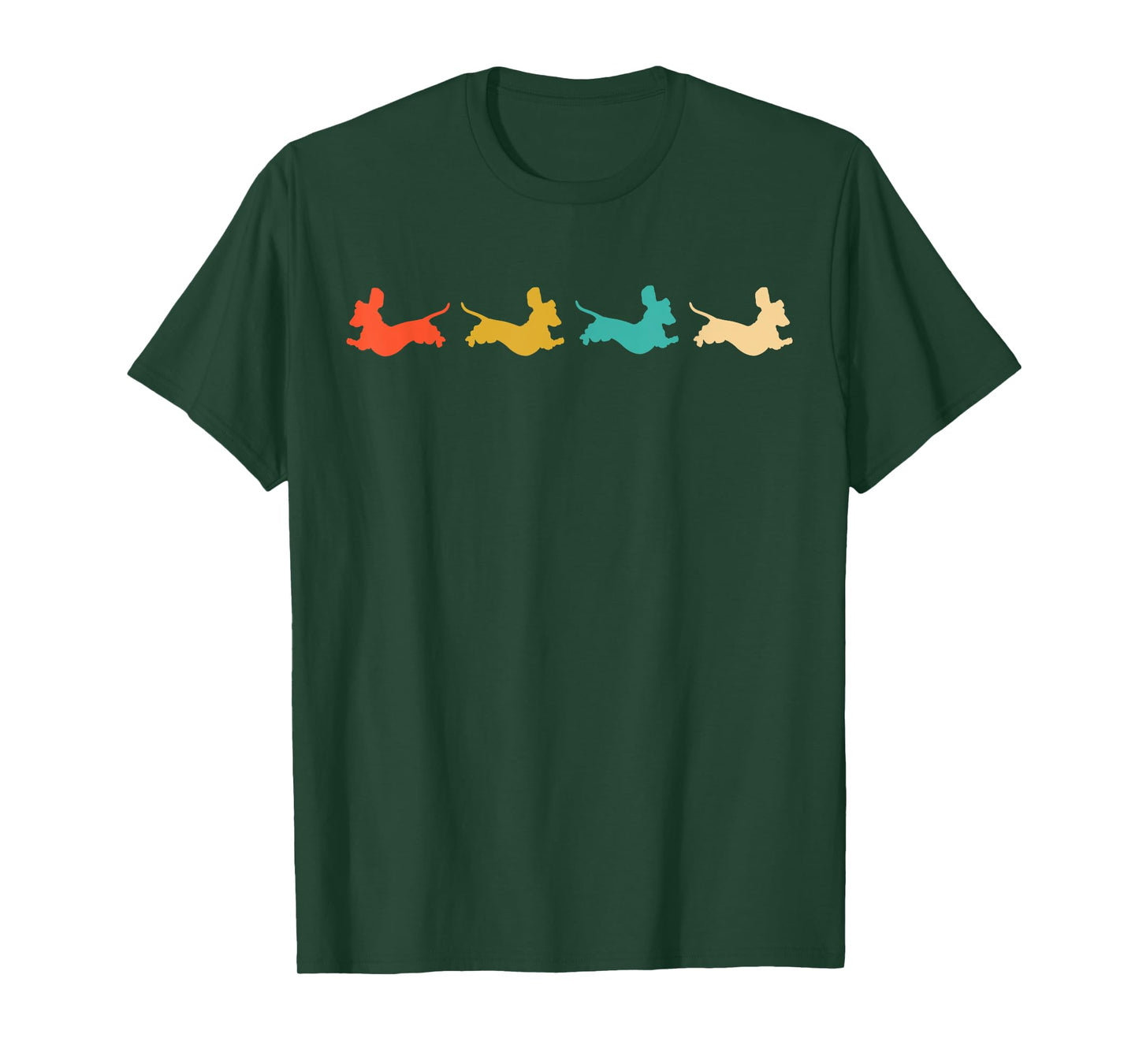 Dachshund Dachshund Dog Silhouette Retro Gift for Dog Lovers Men Women Girls Kids T-Shirt