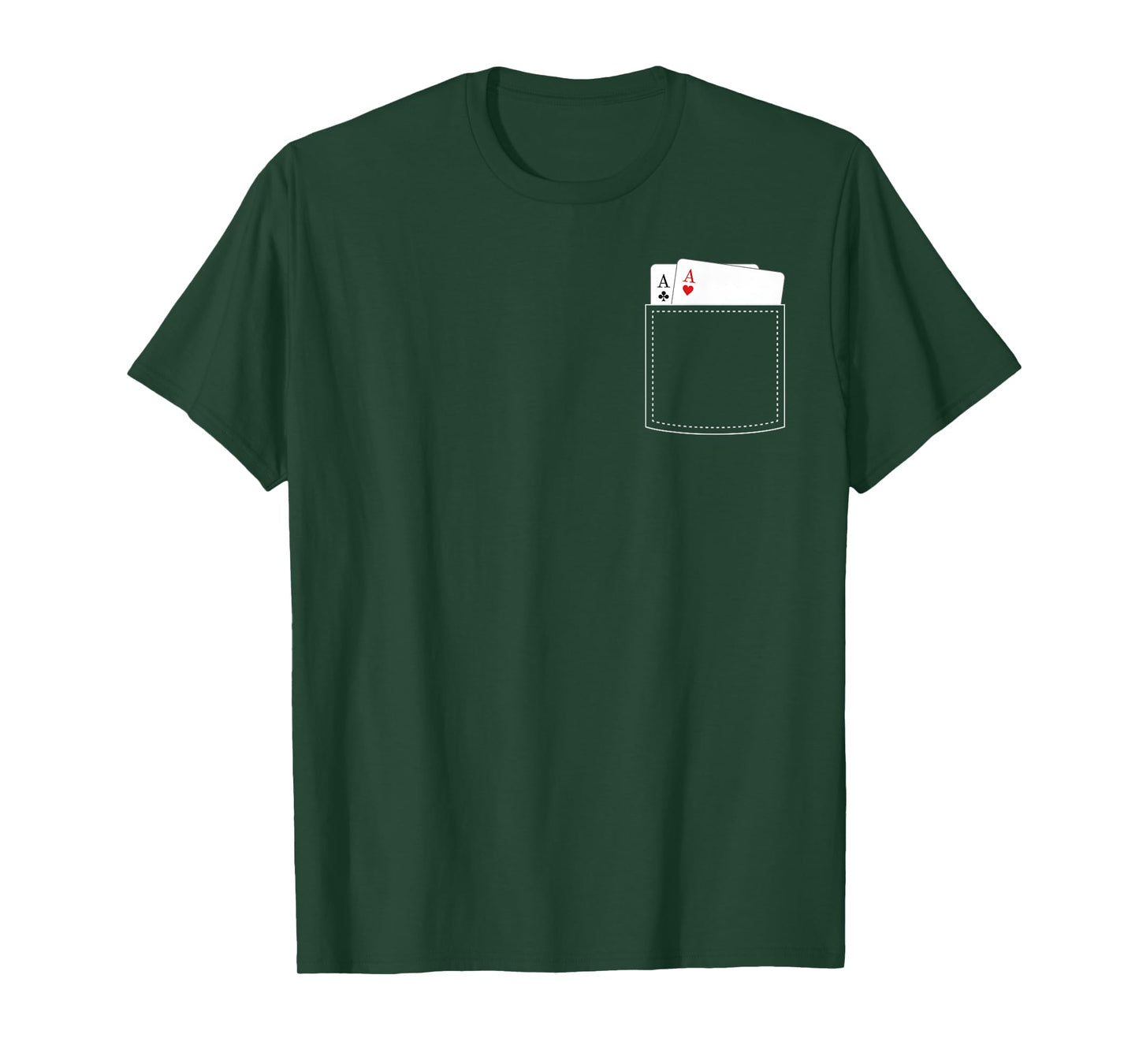 Pocket Blackjack Cards Poker red Heart & Clubs design T-Shirt