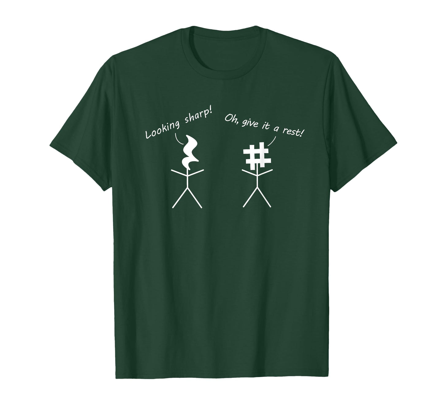 Funny Music Gifts Men Women Kids Musical Sharp Rest Note Pun T-Shirt