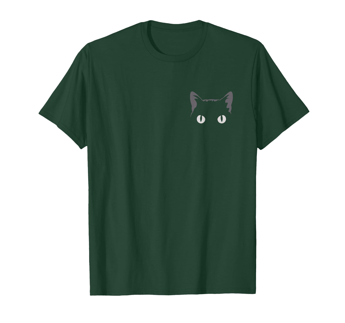 Black Cat Pocket Logo Minimalist Funny Cat Eyes Cat Lovers T-Shirt