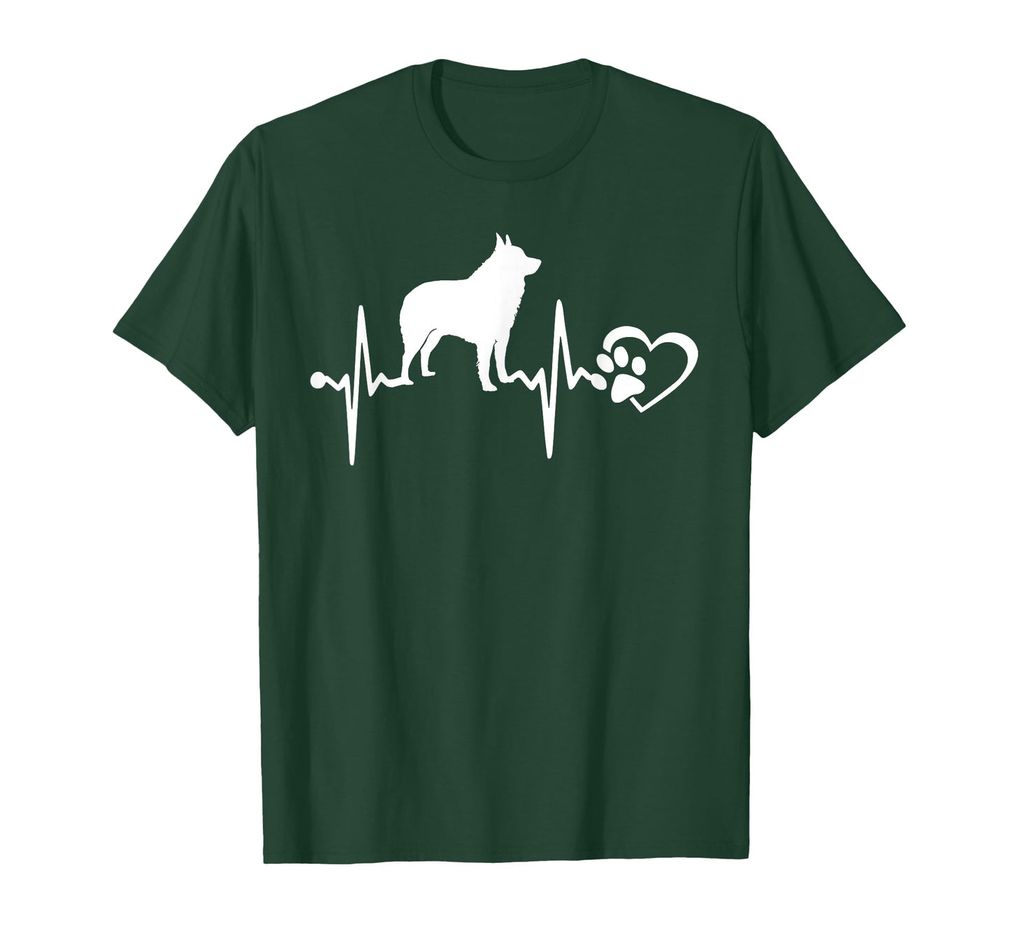 Schipperke Dog Paw Heartbeat Funny Puppy Lover T-Shirt