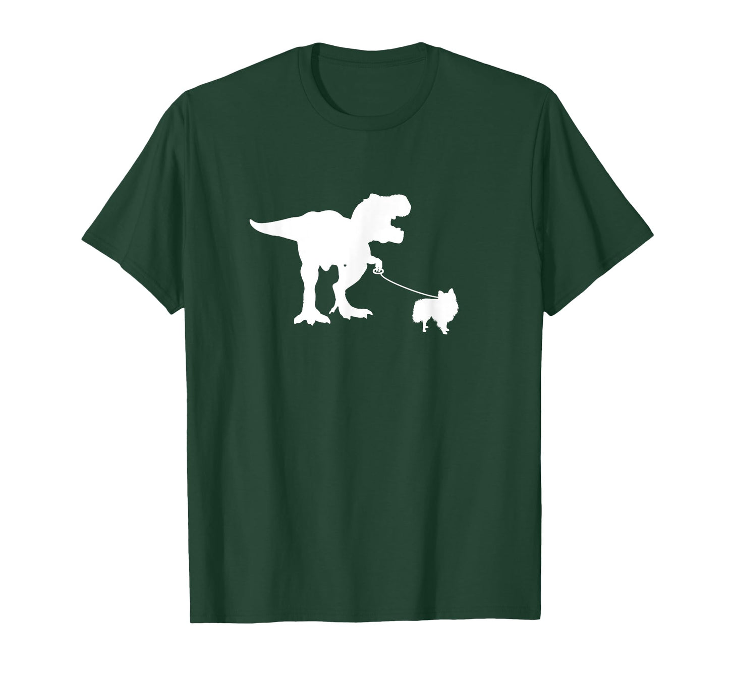 T-Rex Walking Pomeranian - Funny Dog Mom Dad Dinosaur Dino Men Women Kids T-Shirt