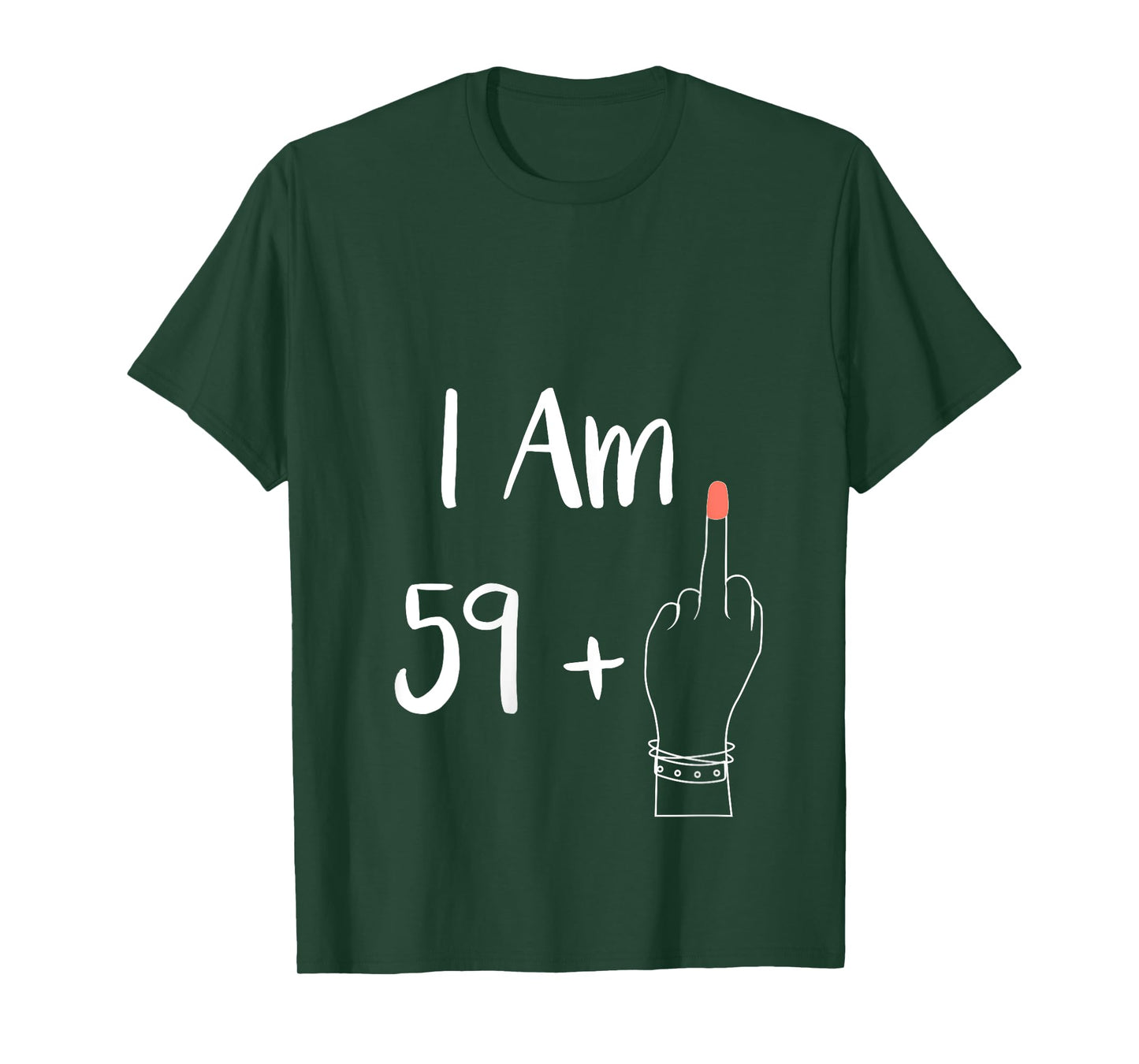 Womens I Am 59 Plus 1 Middle Finger for A 60th Women 60 Years Old V-Neck T-Shirt