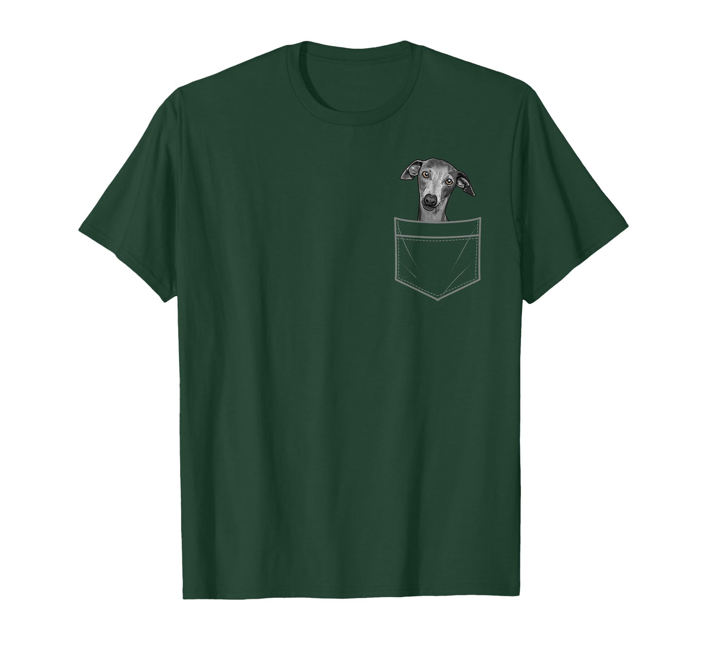 Cool Greyhound For Men Women Pocket Italian Dog Lover Owner T-Shirt