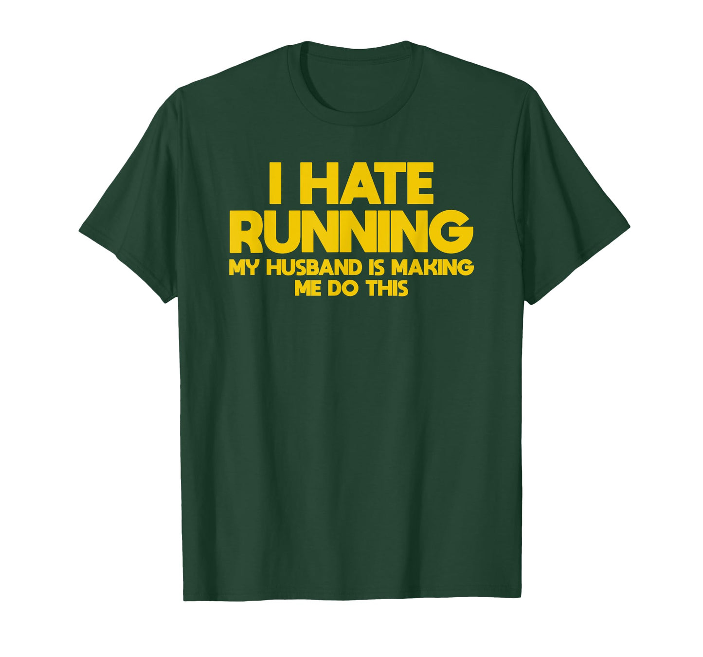 I hate running husband and wife marathon runner t-shirt