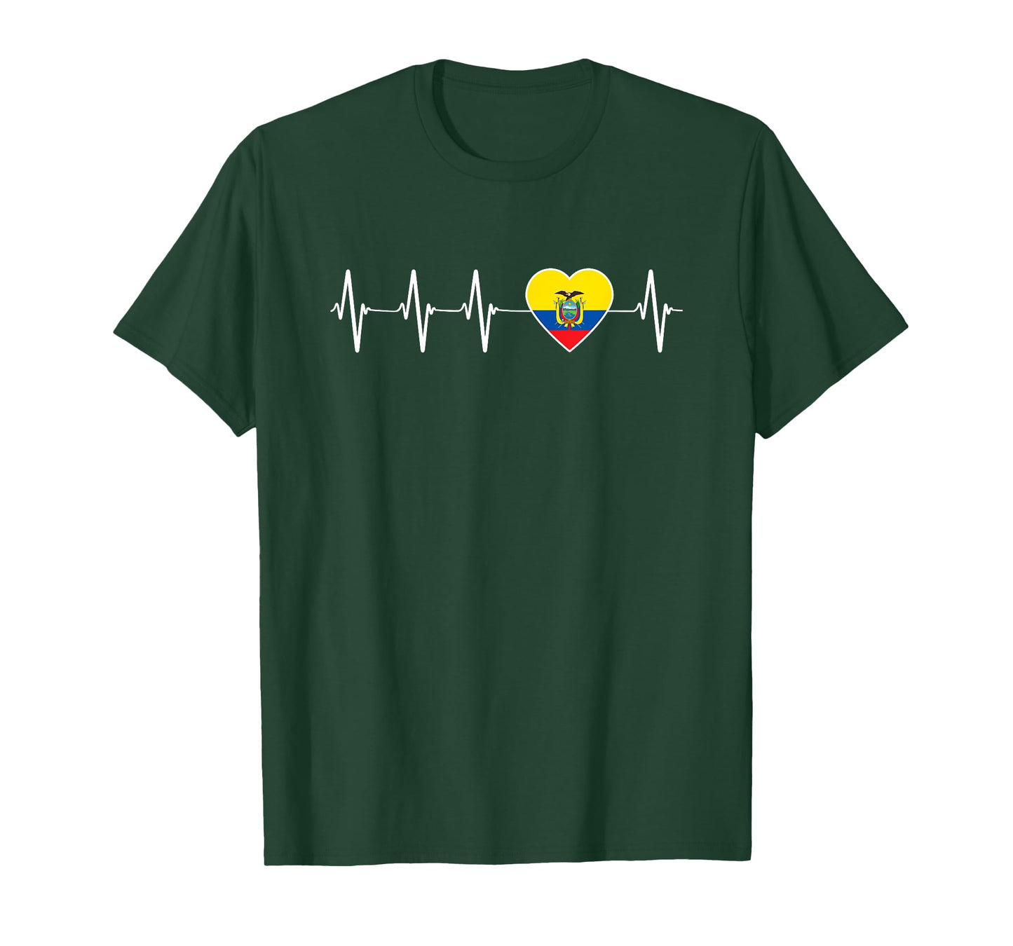 Ecuadorian Heartbeat I Love Ecuador Flag Gift T-Shirt