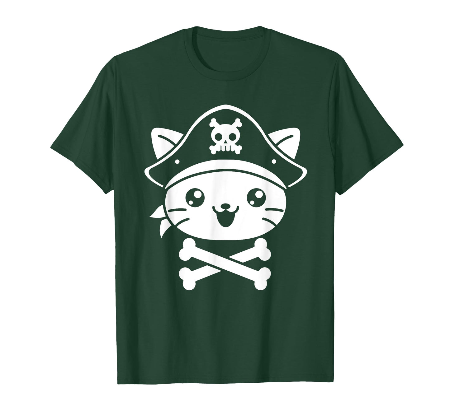 Pirate Cat Crossbones Cat Lover Kitty Cats Kitten Owner Men Women Girls Kids T-Shirt