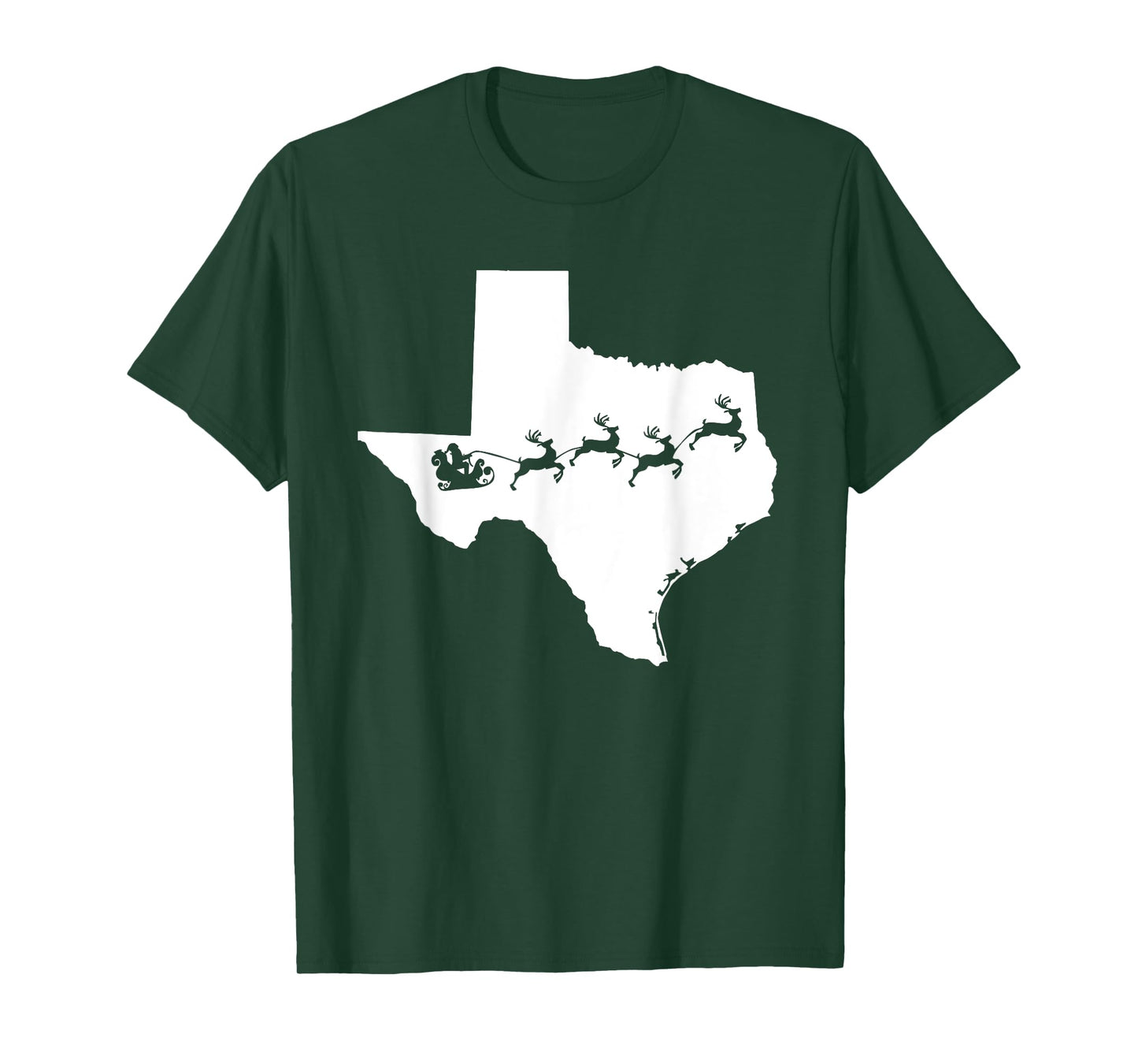 Texas Map Santa Christmas T-Shirt reindeer Shirt T-Shirt