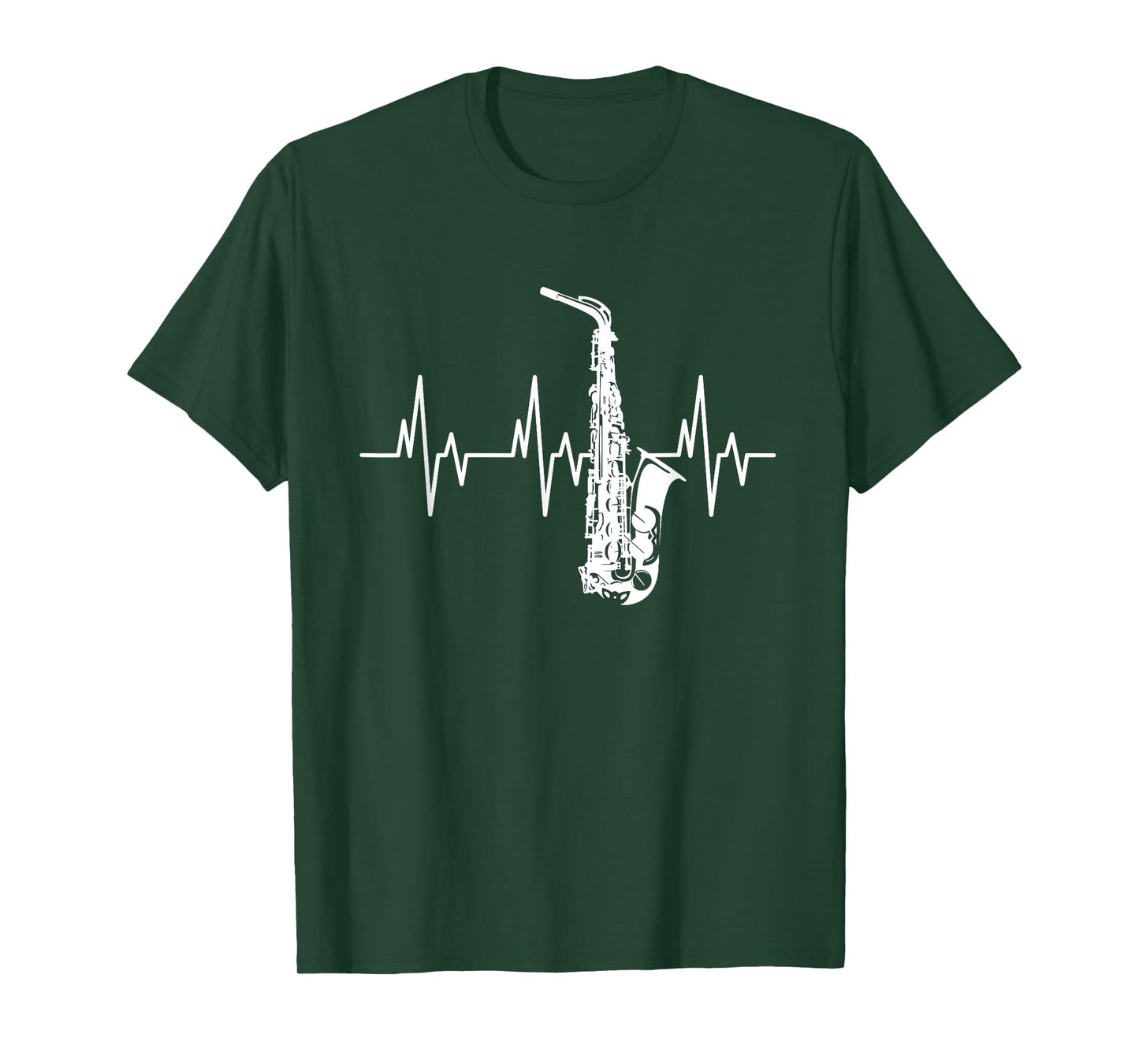 Saxophone Heartbeat Funny EKG Sax Player Gift Men Women Kids T-Shirt
