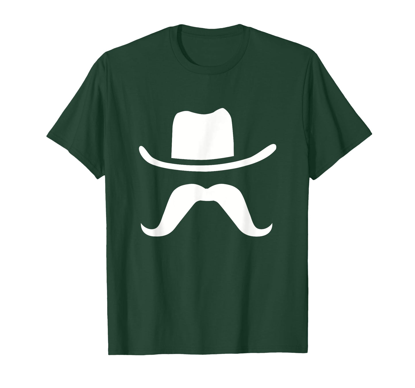Cowboy Hat & Mustache Funny Silhouette Dark T-Shirt