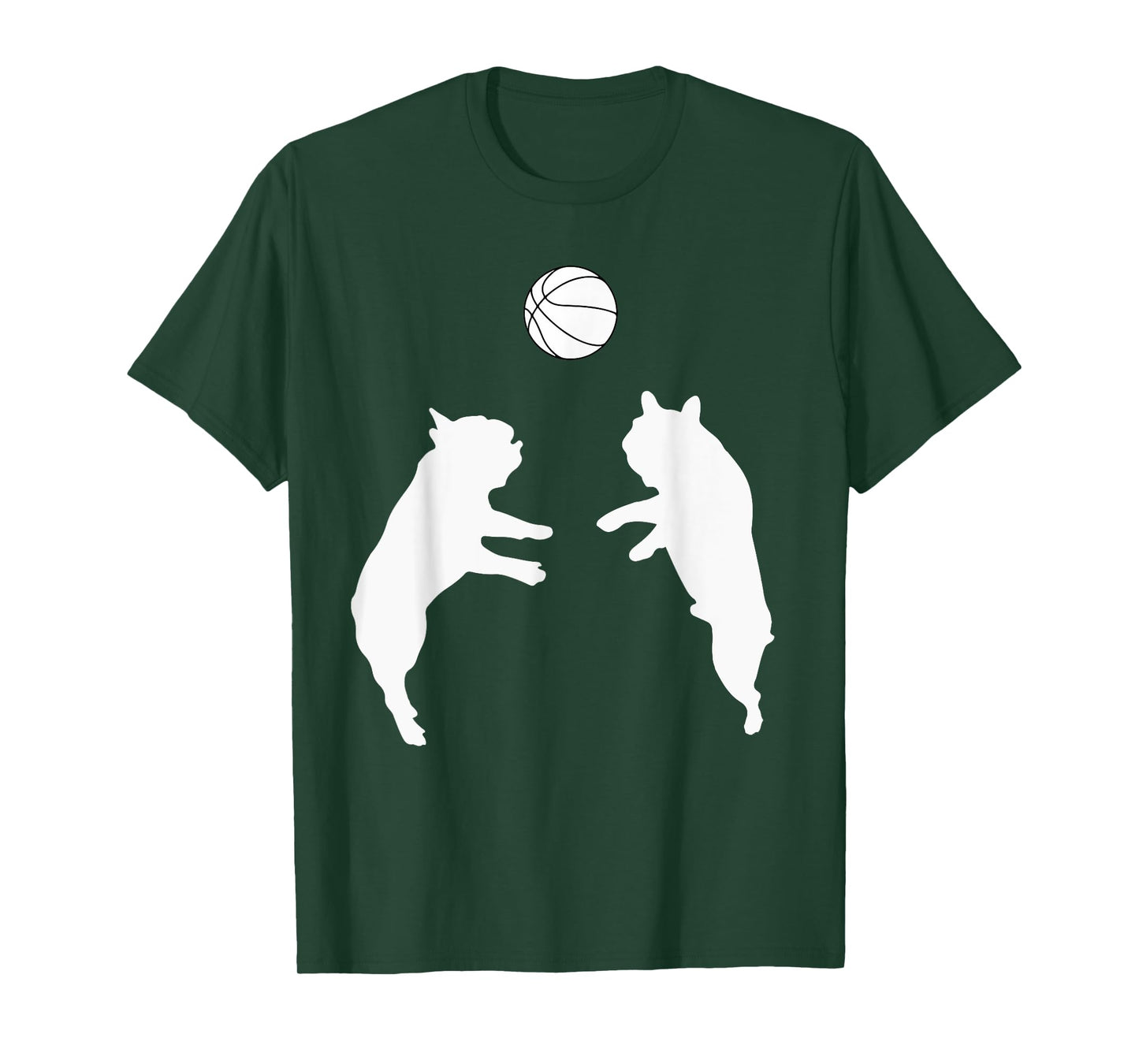 Funny Frenchie Basketball French Bulldog Puppy Playing Ball Men Women Kids T-Shirt