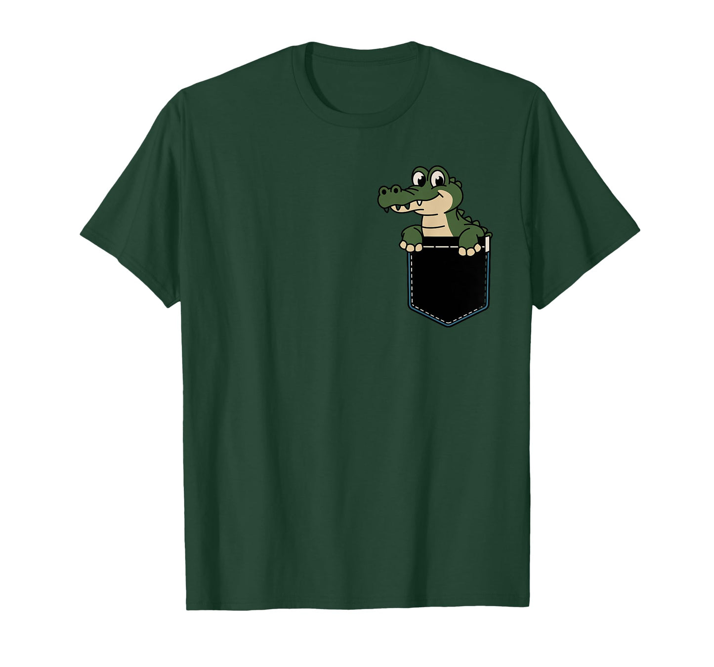 Funny Crocodile In Pocket Animal Cute Women Men T-Shirt