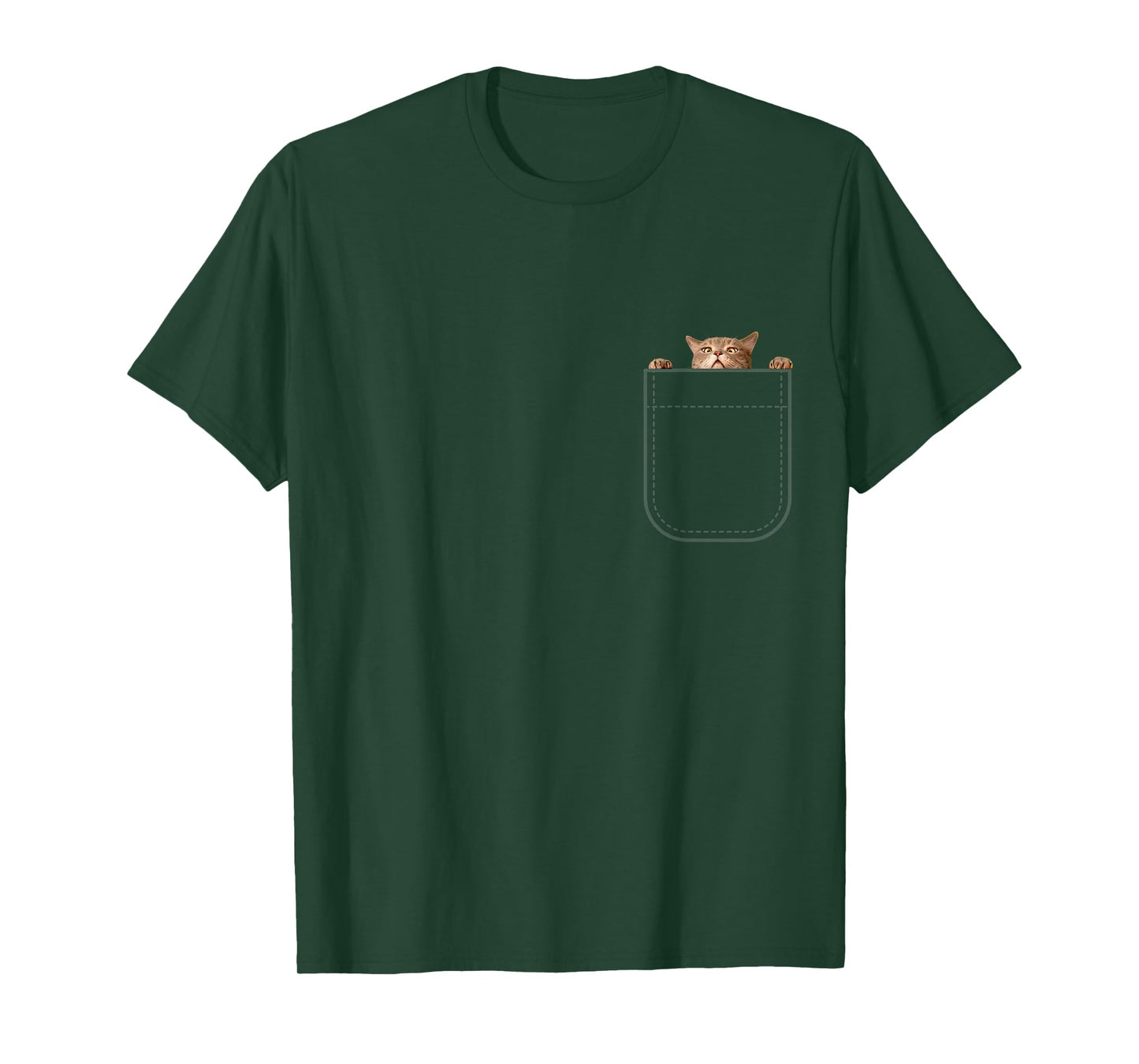 Cute Cat Peeking Out Not a Real Pocket Funny Cat Lovers T-Shirt