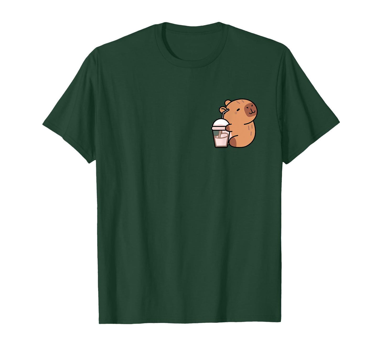 Cute Capybara Kawaii Anime Drinking Bubble Tea Lover T-Shirt