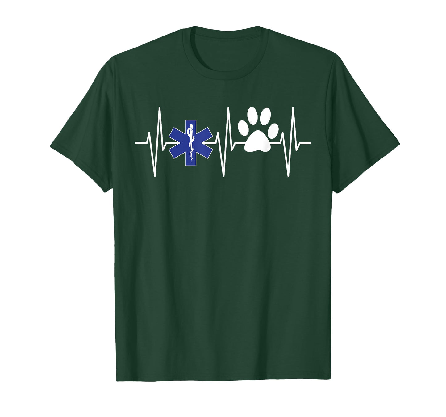 EMS Shirt Dog Lover EMT Paramedic Heartbeat Dogs T-Shirt