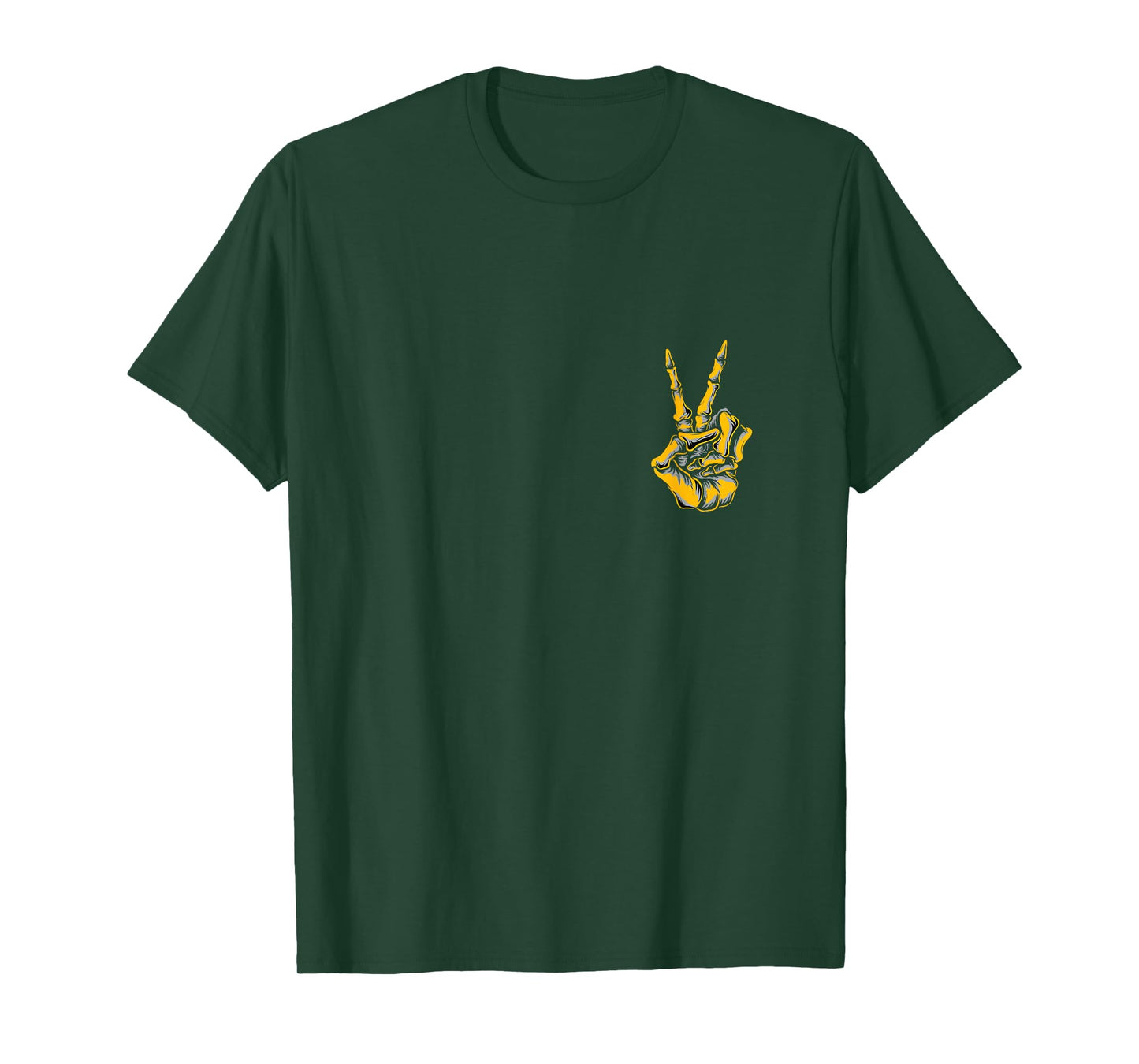 Purple and Golds Peace Skeleton Hand-gold & Purple Graphic T-Shirt