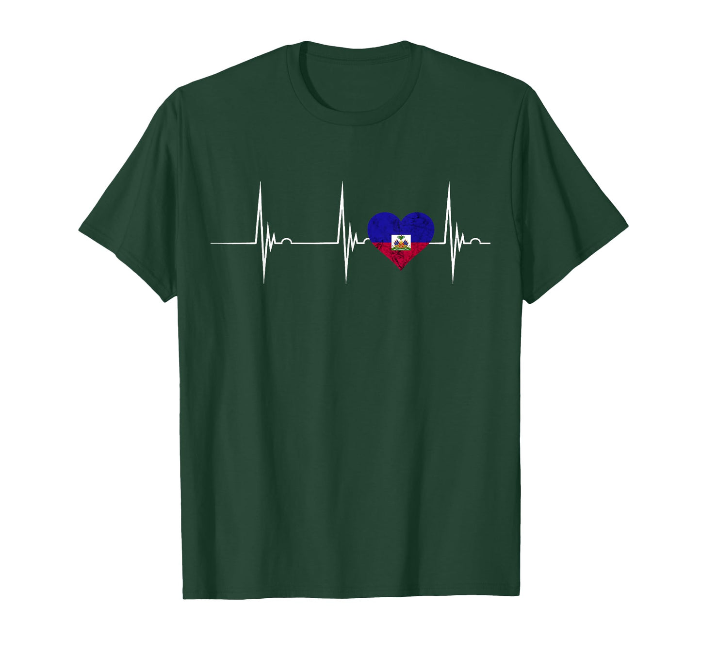 Haiti Heart Haitian Heartbeat EKG Pulse Haiti Pride T-Shirt