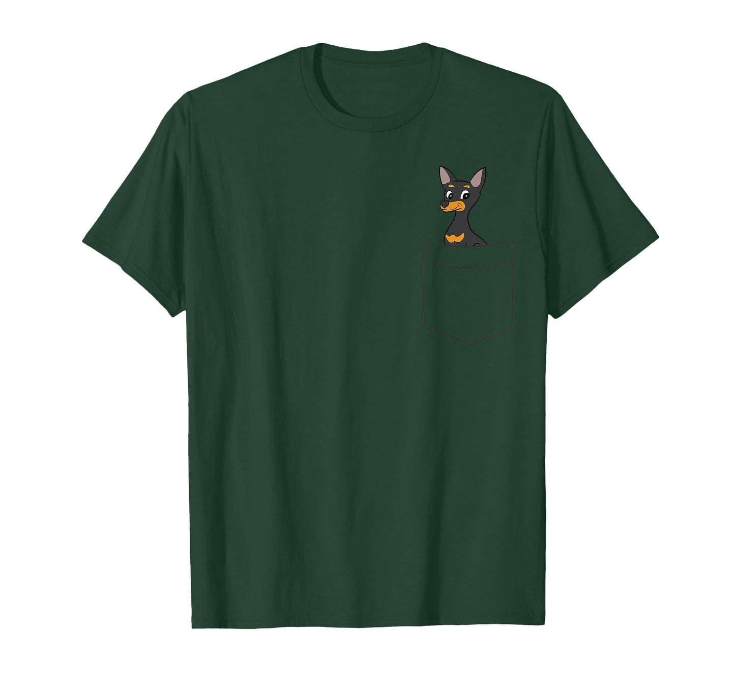 Miniature Pinscher Dog In Pocket Funny Miniature Pinscher T-Shirt