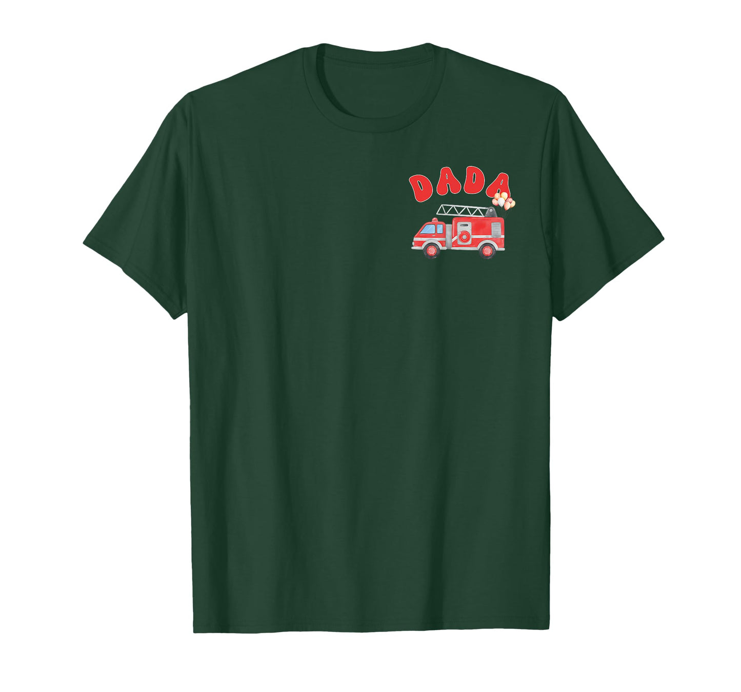 Dada of The First Birthday Boy Fire Truck Firefighter Family T-Shirt