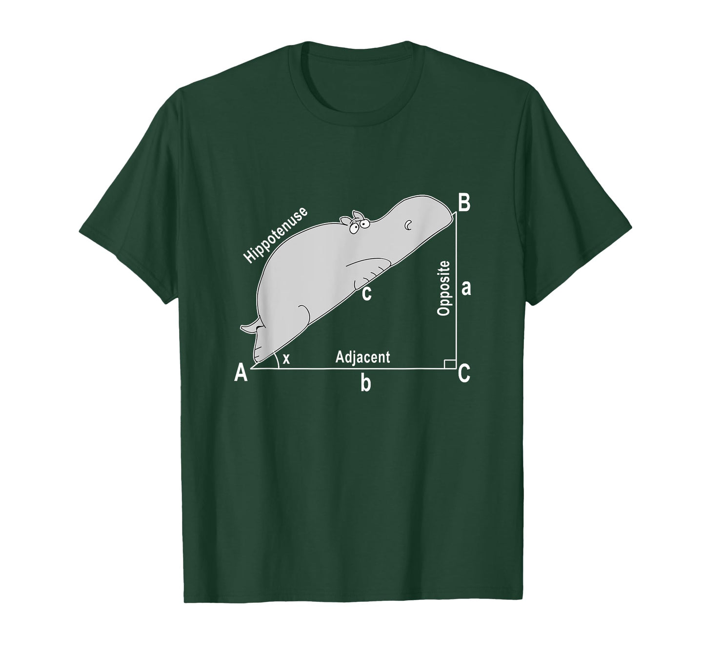 Hippo Math Analytical Funny Sarcasm Humor Teacher Men Women Girls Kids T-Shirt