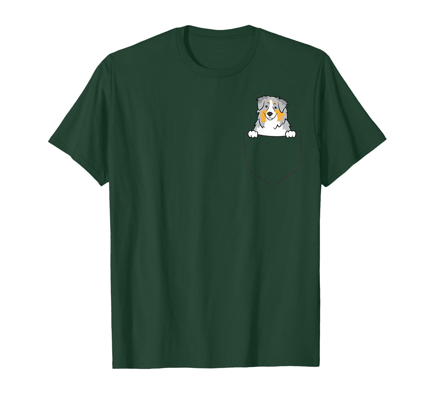 Funny Australian Shepherd Gifts Australian Shepherd In a Pocket Cute Pocket Aussie Unisex-Adults, Unisex-Kids T-Shirt