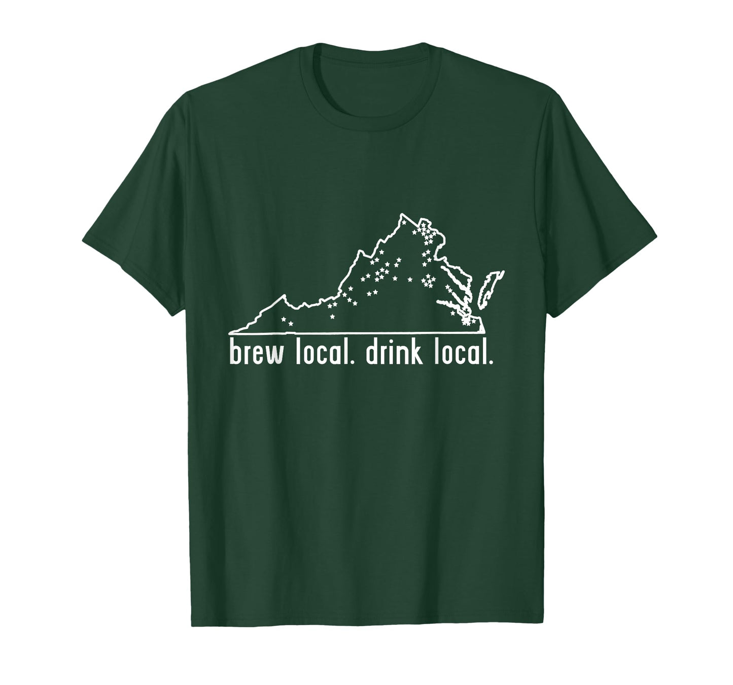 Virginia State Brewery Map - Craft Beer Graphic T-Shirt T-Shirt