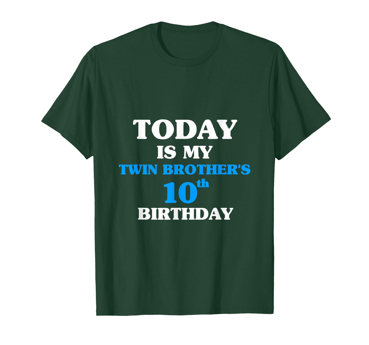 Today Is My Twin Brother's 10th Birthday Party 10 Years Old T-Shirt